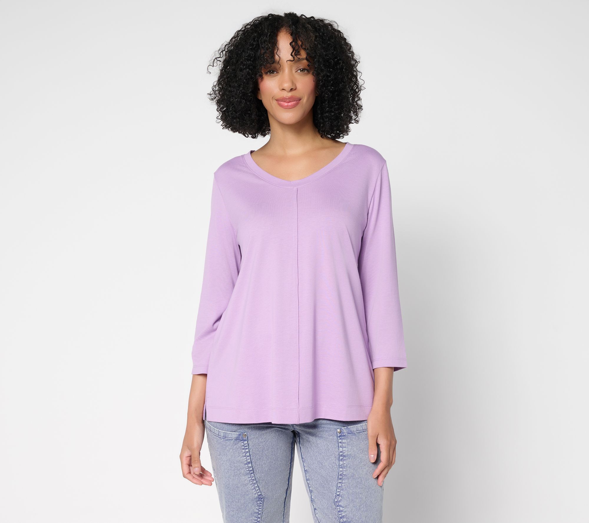 LOGO Principles by Lori Goldstein 3/4 Sleeve Knit Top