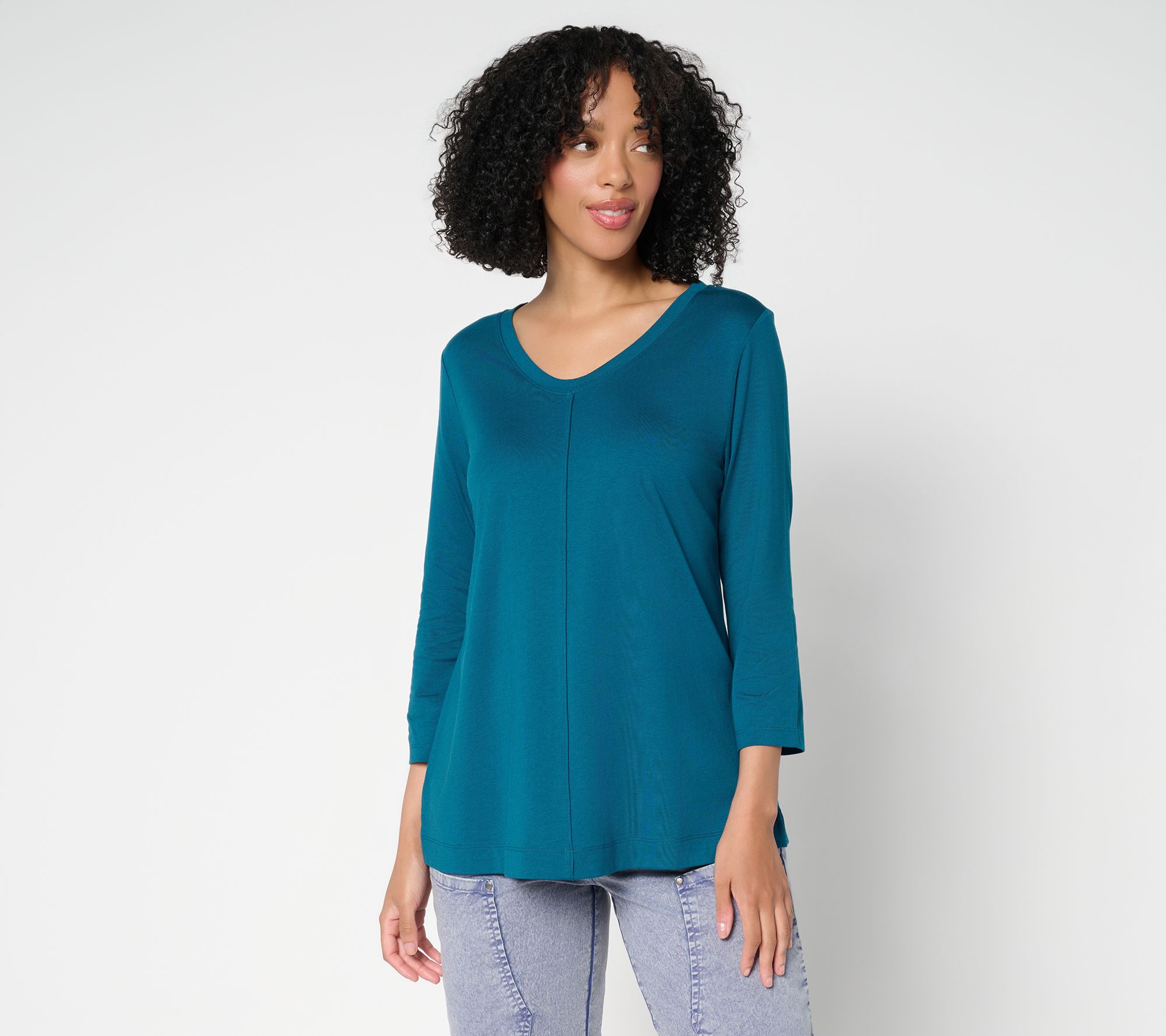 LOGO Principles by Lori Goldstein 3/4 Sleeve Knit Top