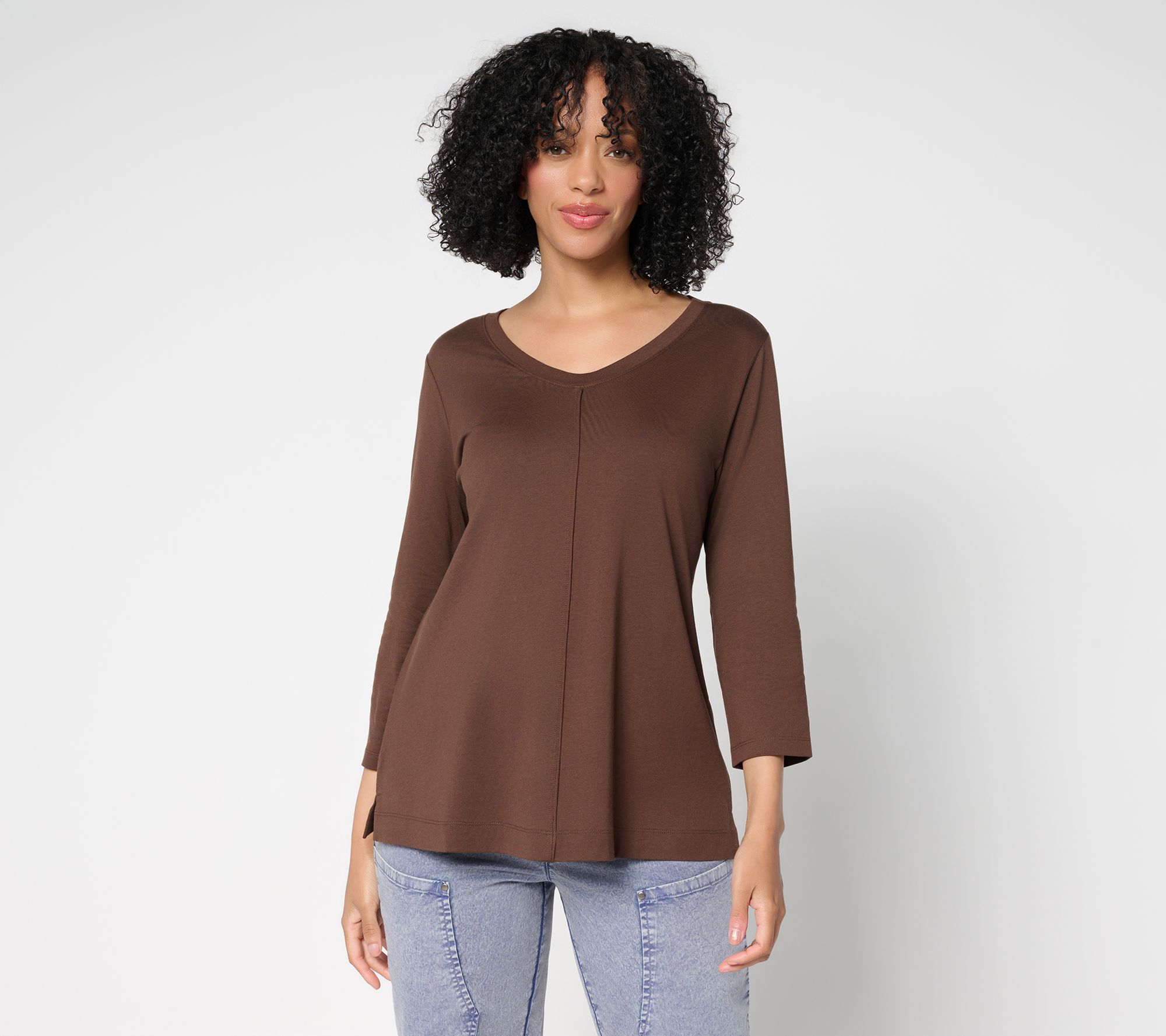 LOGO Principles by Lori Goldstein 3/4 Sleeve Knit Top
