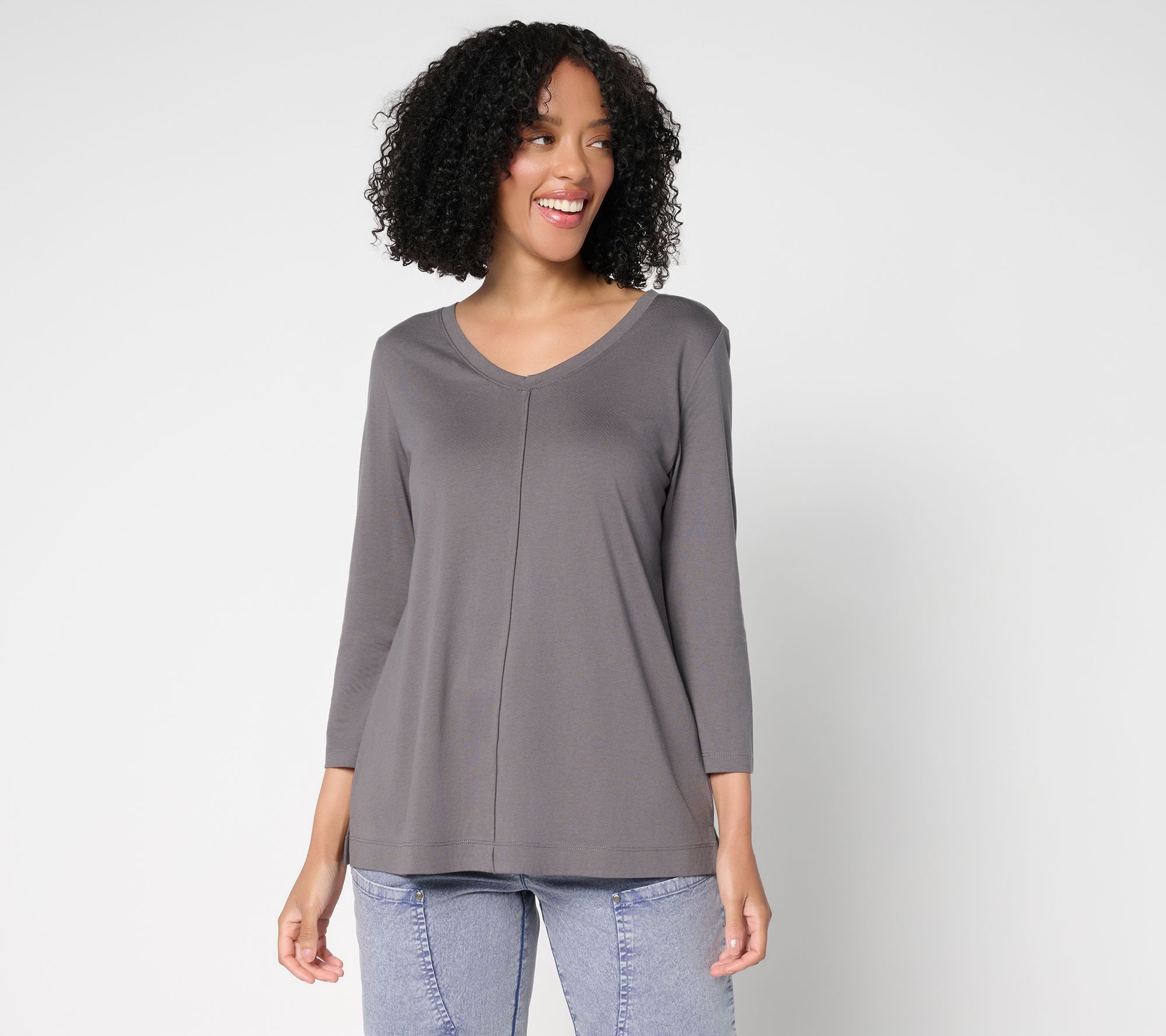 LOGO Principles by Lori Goldstein 3/4 Sleeve Knit Top