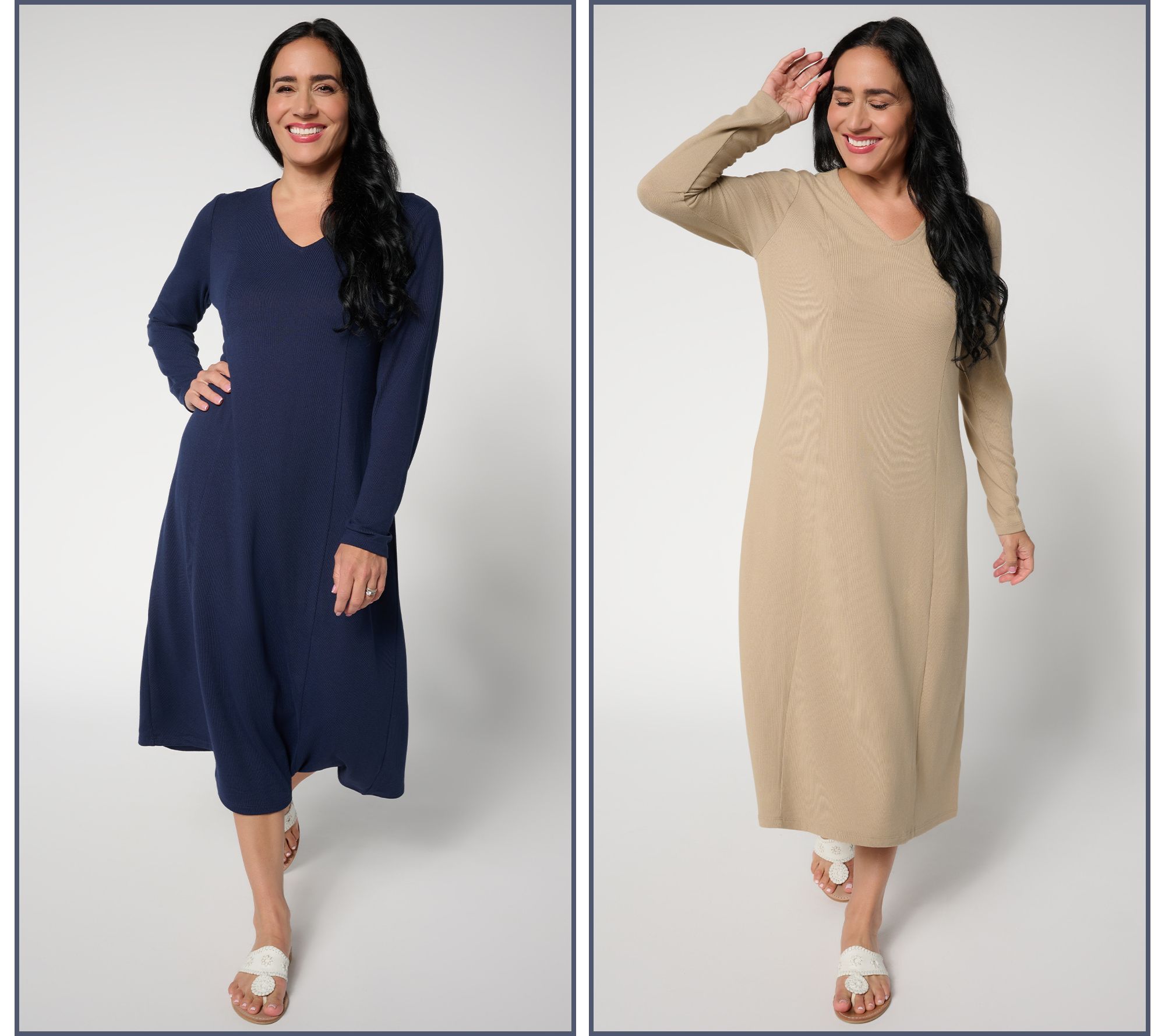 Denim & Co. Essentials Regular Heavenly Jersey 2-Pack Dresses
