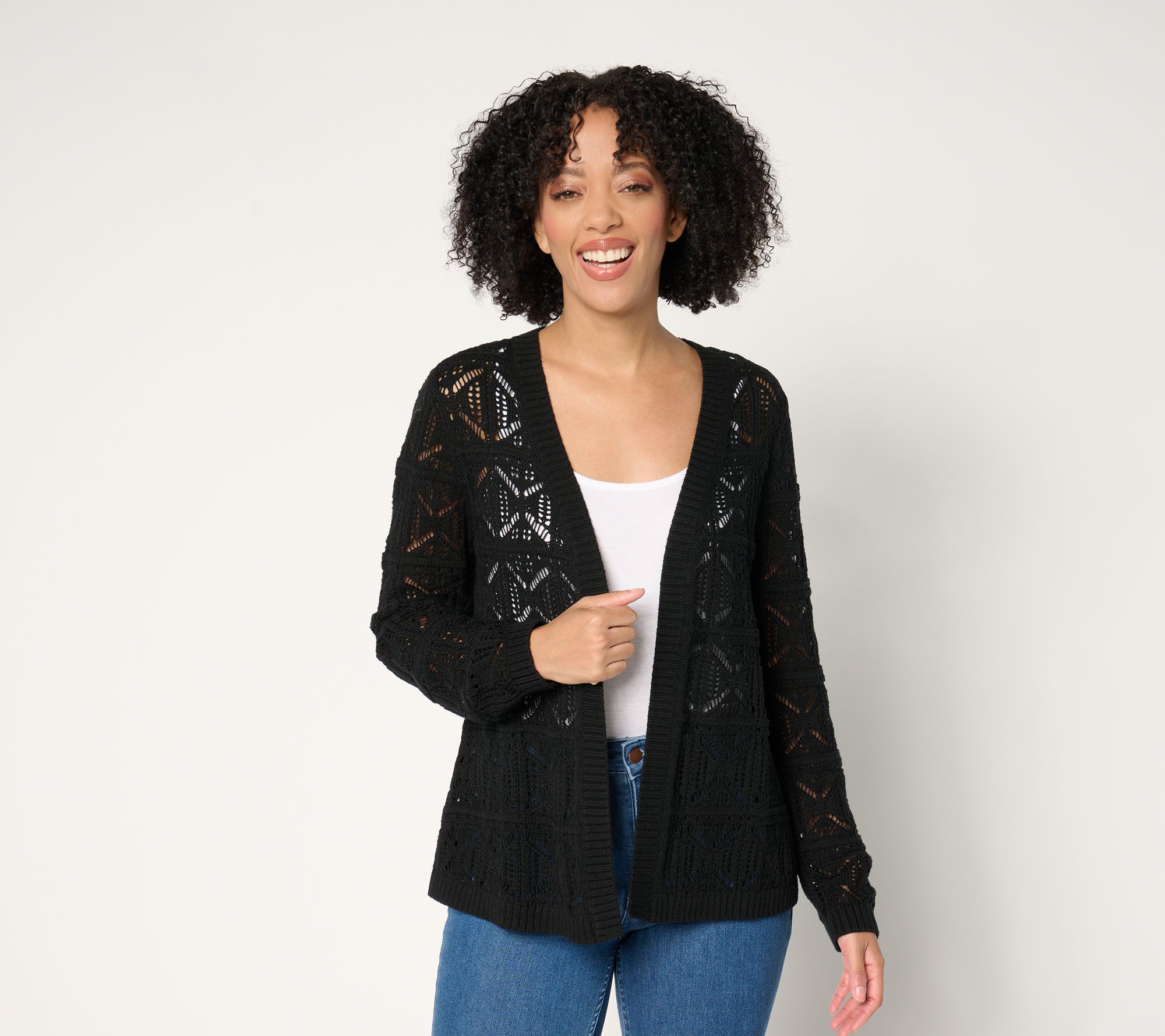 "As Is" Attitudes by Renee 100% Cotton Crochet Cardigan