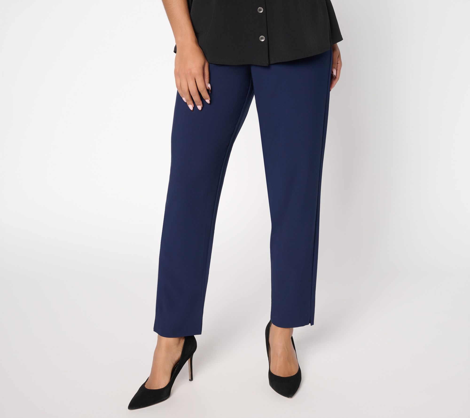 Susan Graver Regular Bi-Stretch Pull-On Slim Leg Ankle Pants