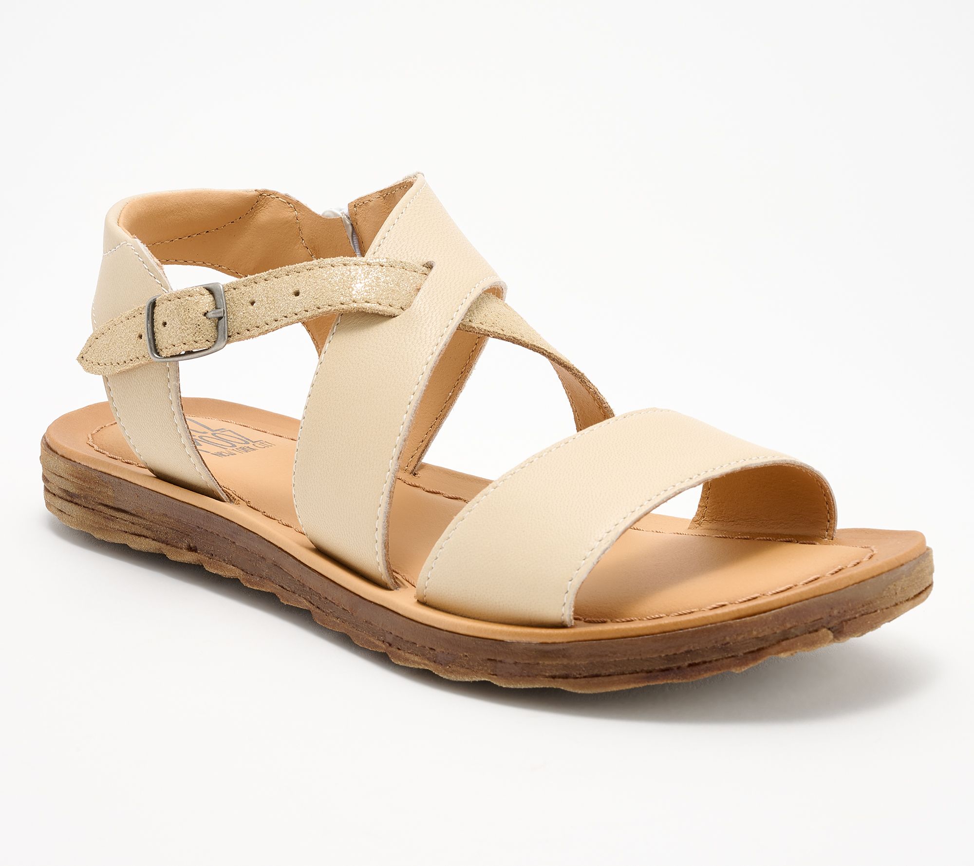 "As Is" Miz Mooz Leather Crossover Sandals - Fawna