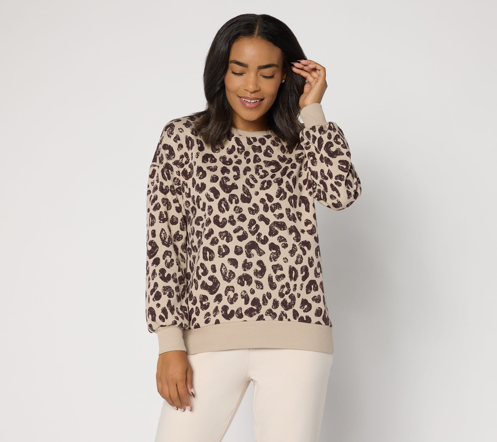 Belle by Kim Gravel French Terry Roar in Style Animal Top