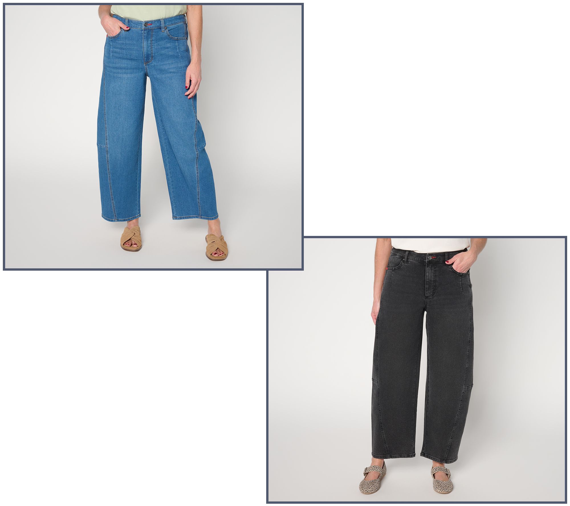 Peace Love World Soft Barrel Motif Ankle Jeans