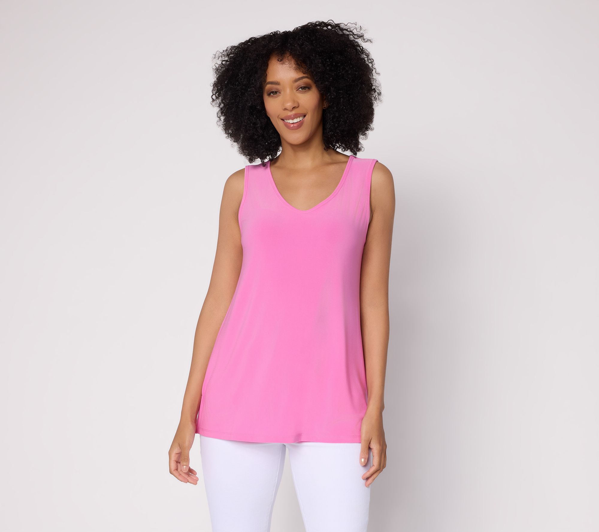 Dennis Basso Basics Italia Knit V-Neck Tank Top