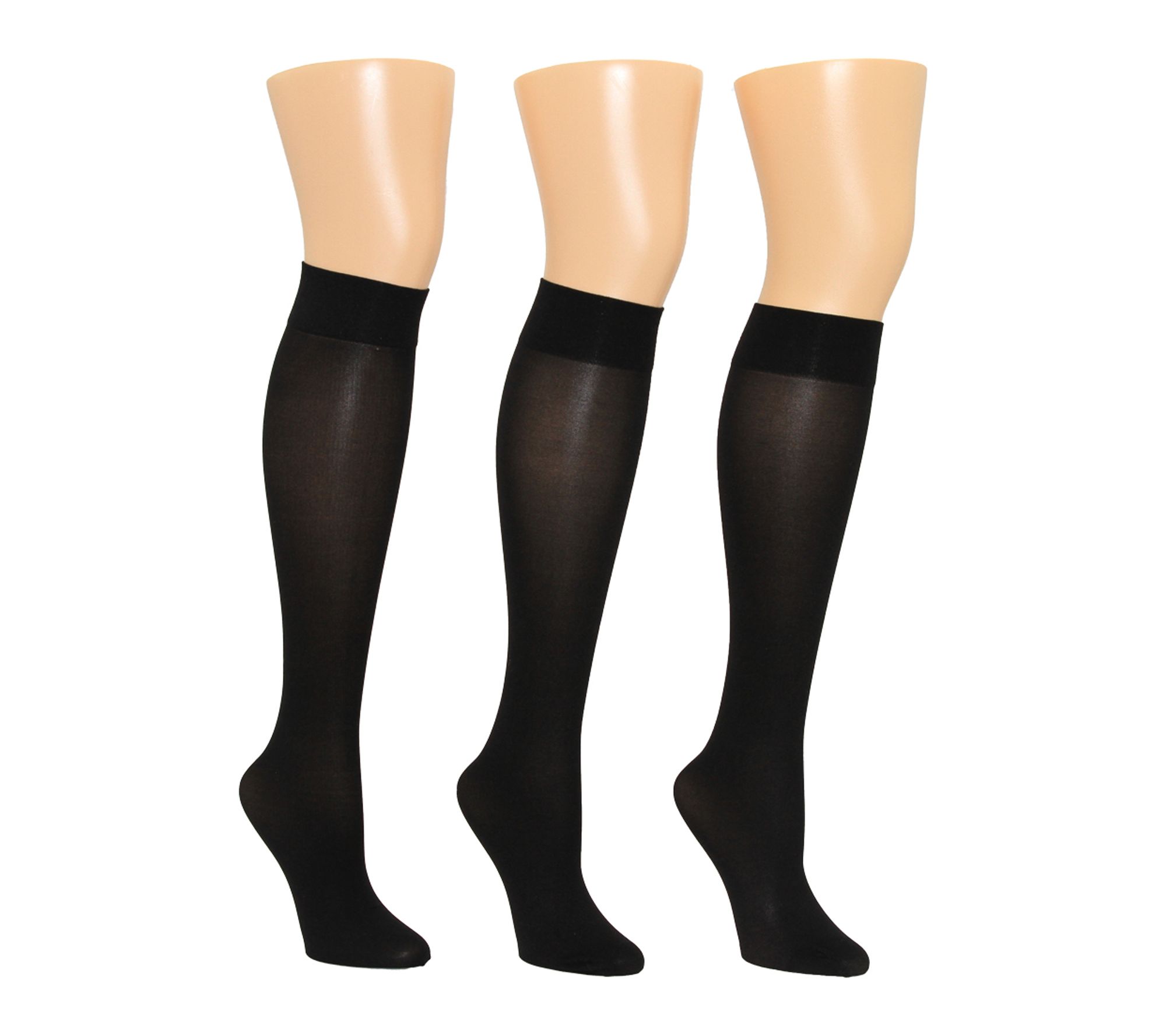 Envy Legwear Ladies' Set of 3 Semi-Opaque Trouser Socks - Plus