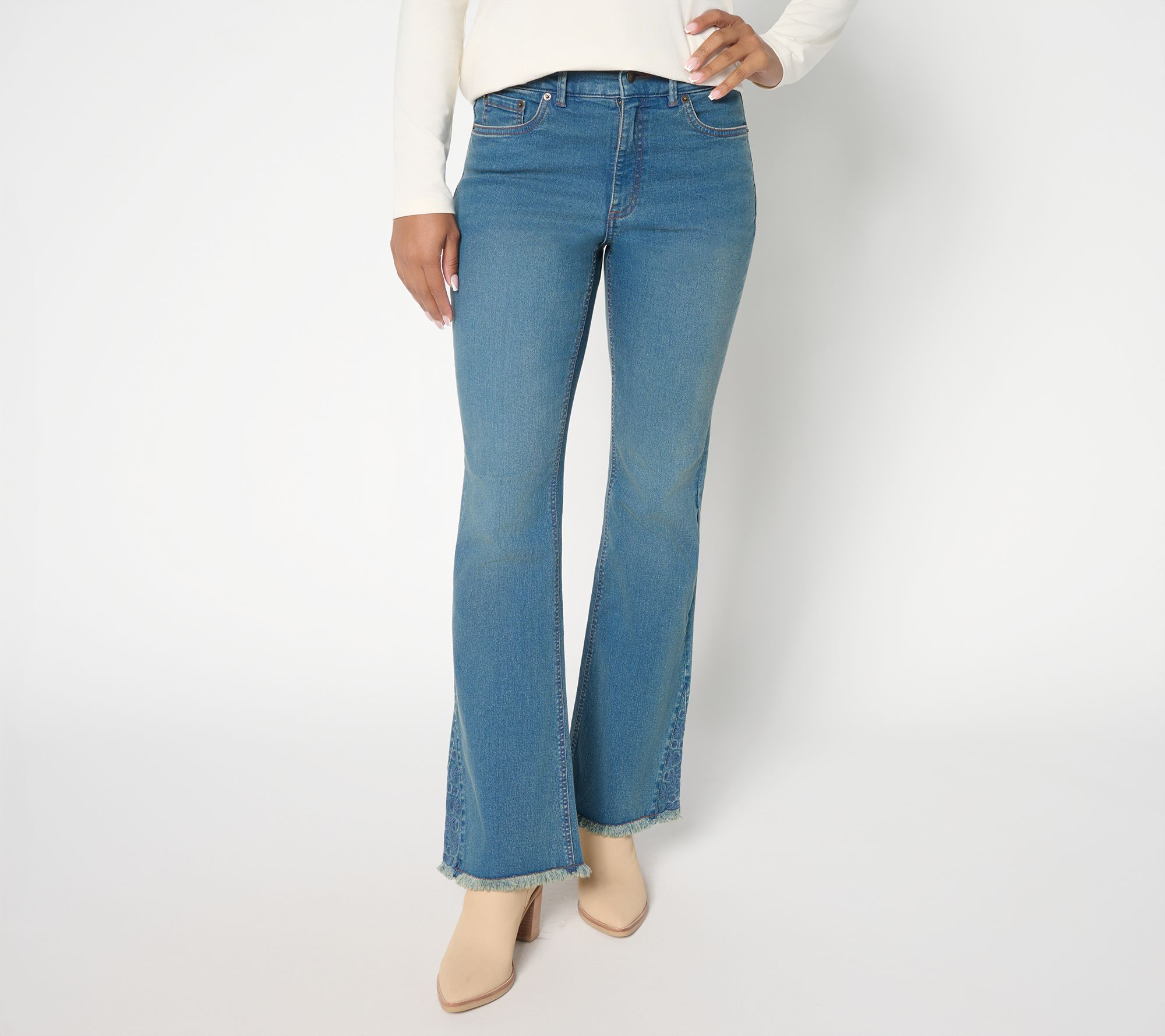 "As Is" Denim & Co. Canyon Retreat Petite Lightly Boot Jeans