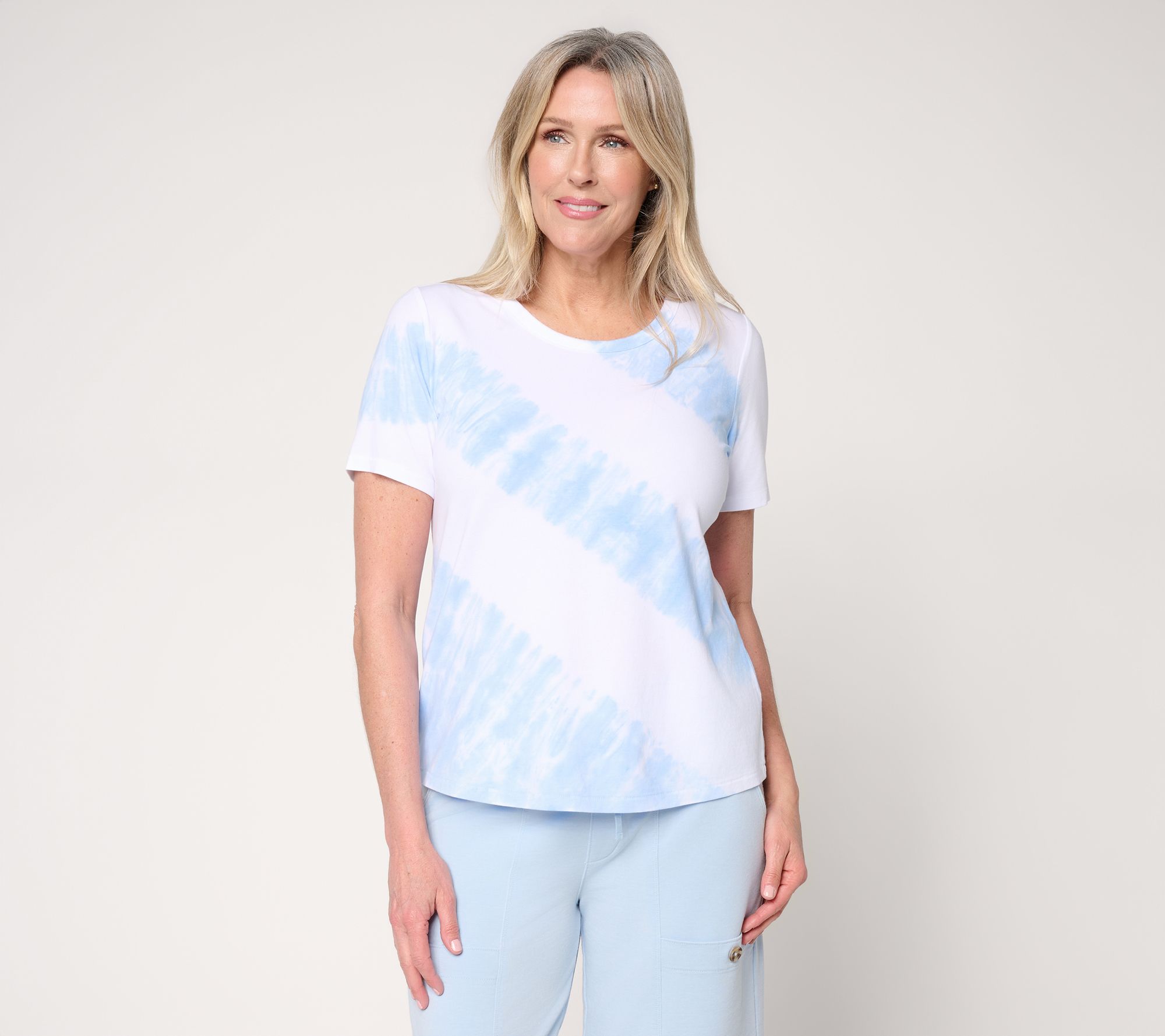 Anybody Cozy Knit Jersey Tie Dye Short Sleeve Top