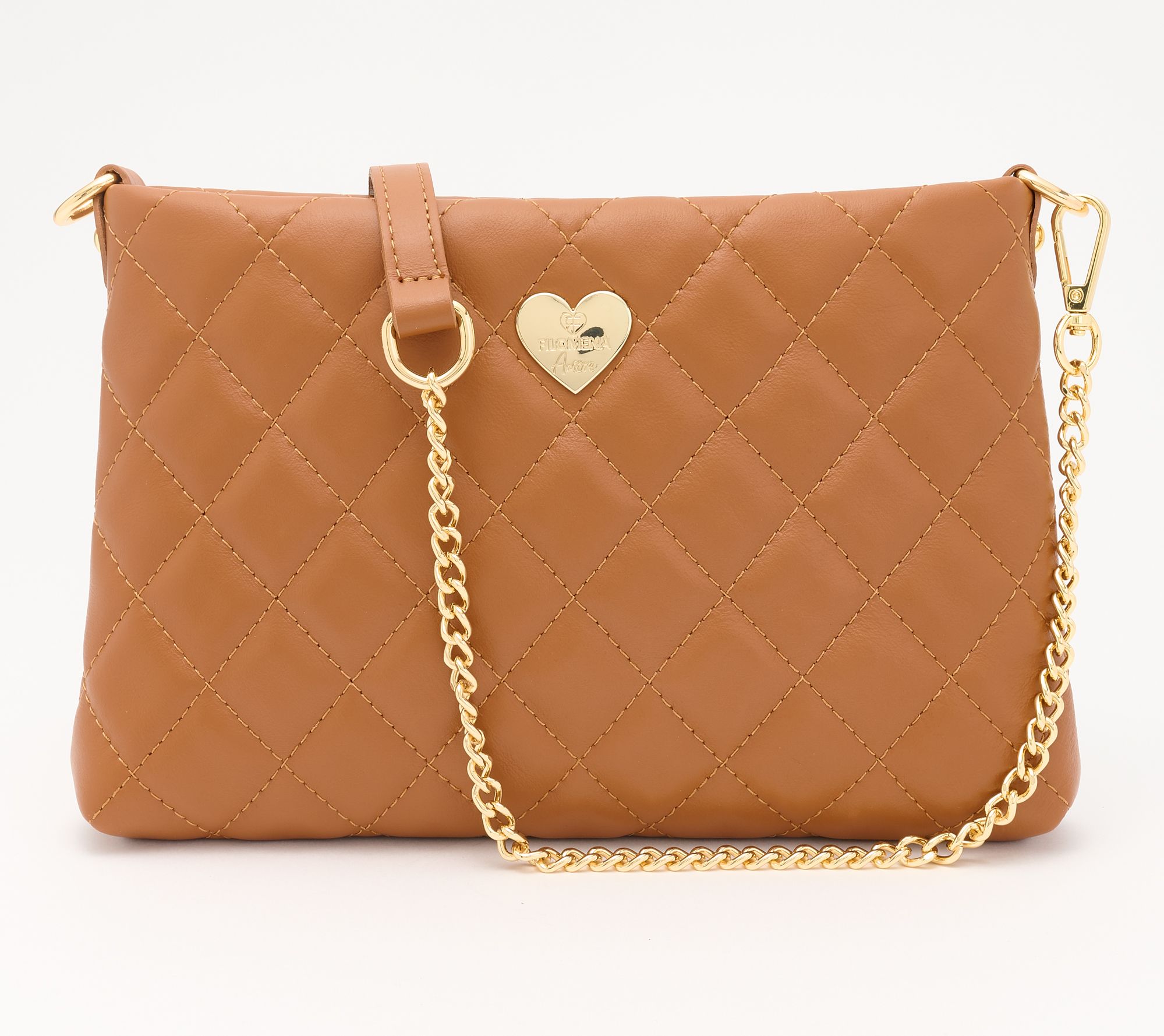 Filomena Amore Lady Positano Quilted Leather Crossbody Clutch
