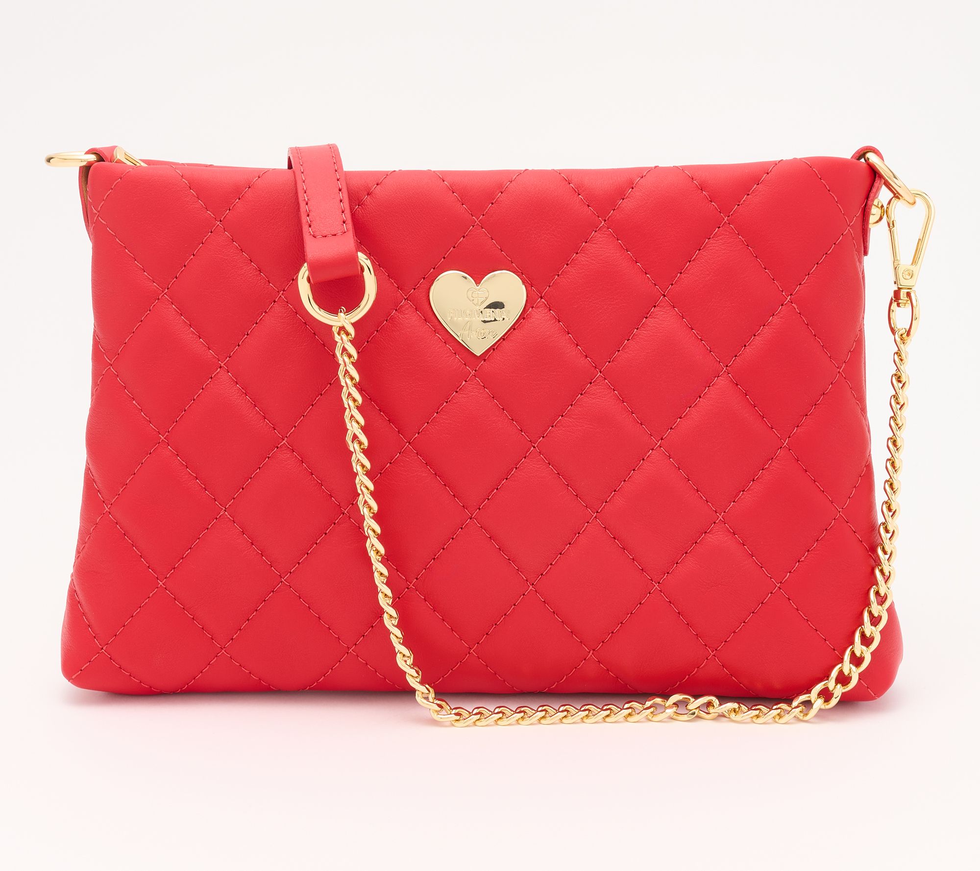 Filomena Amore Lady Positano Quilted Leather Crossbody Clutch