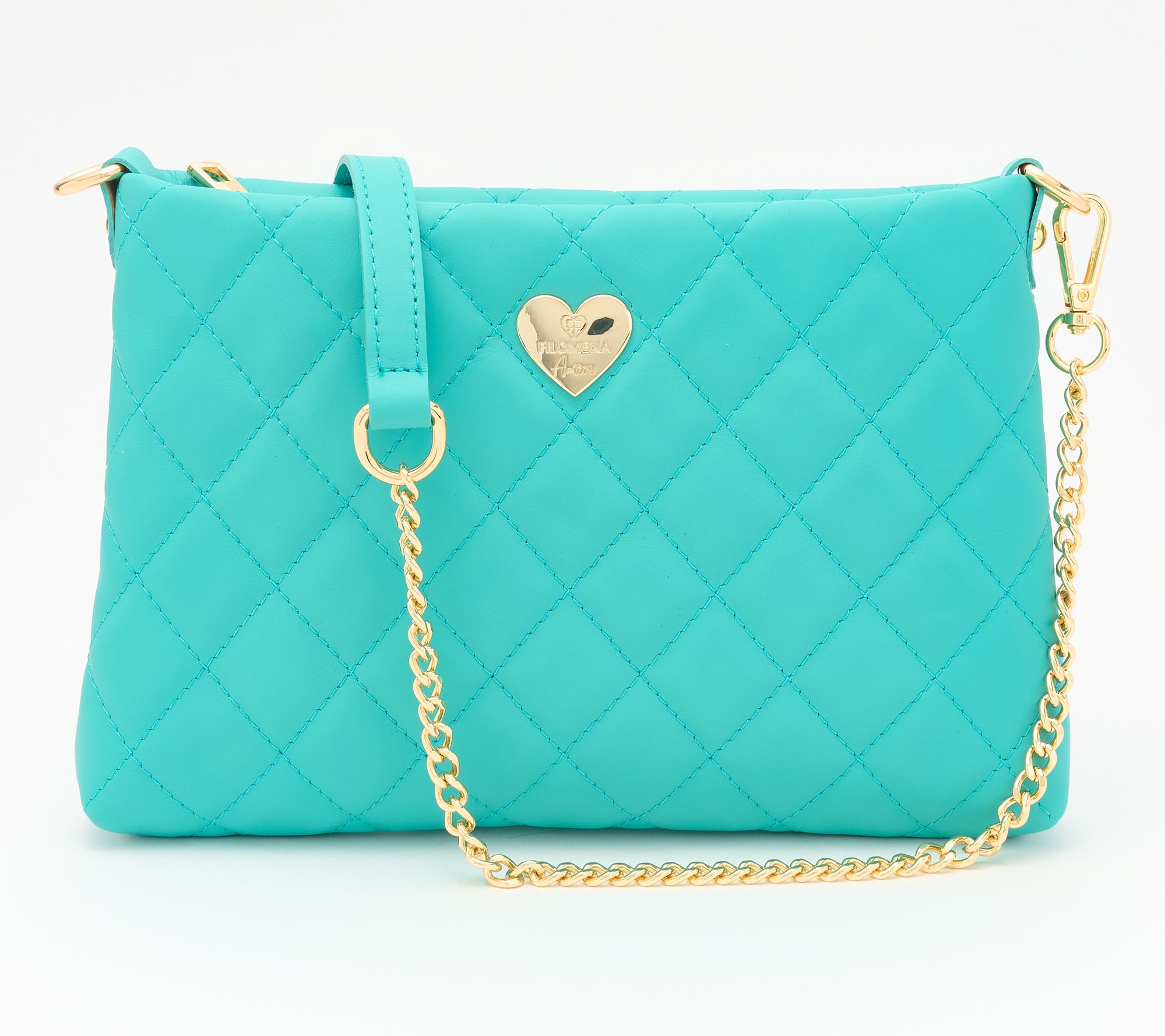 Filomena Amore Lady Positano Quilted Leather Crossbody Clutch