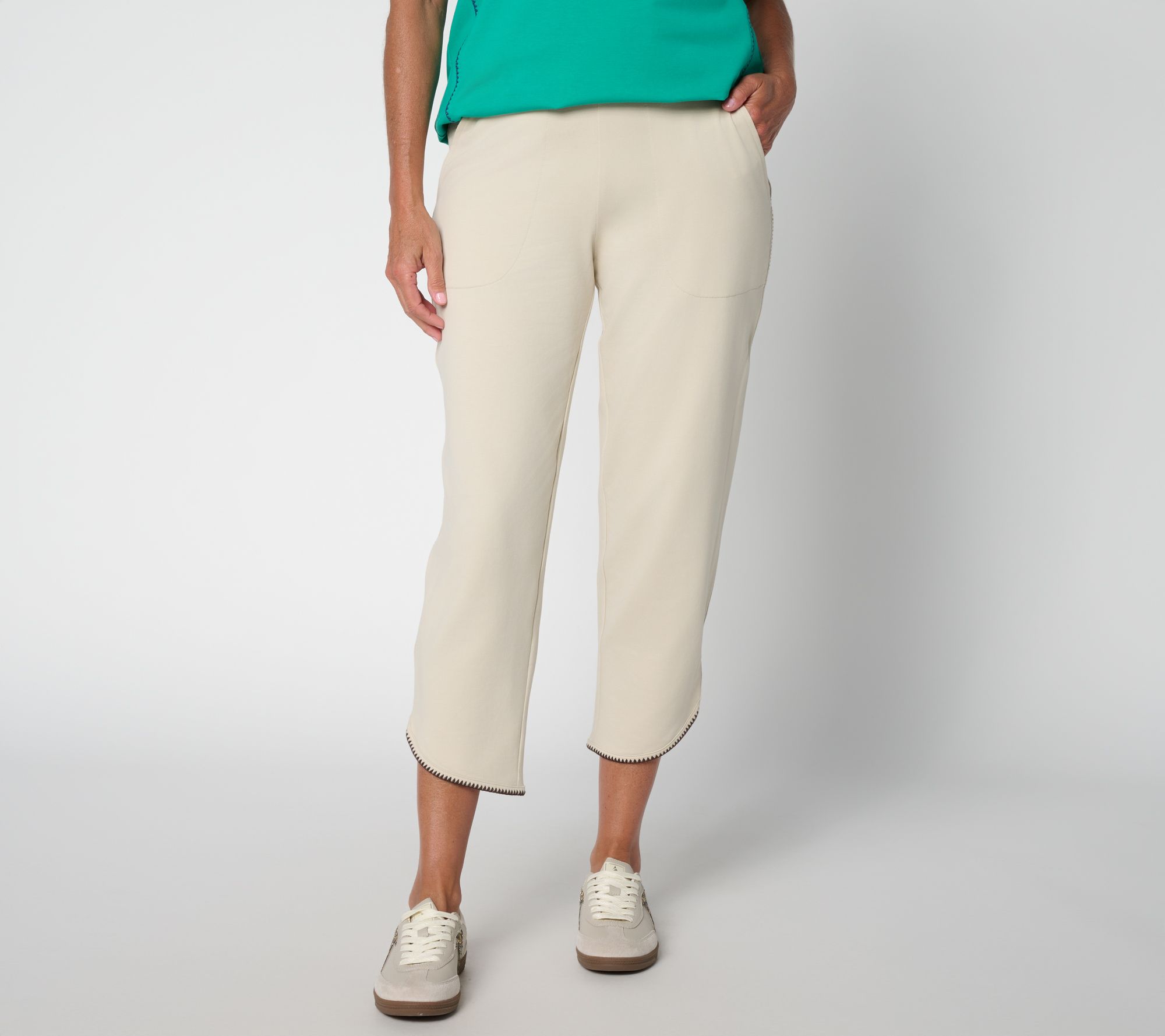 Denim & Co. Active Petite French Terry Crop Pants