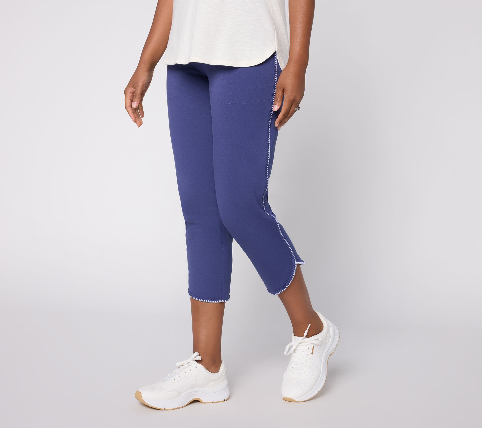 Denim & Co. Active Petite French Terry Crop Pants