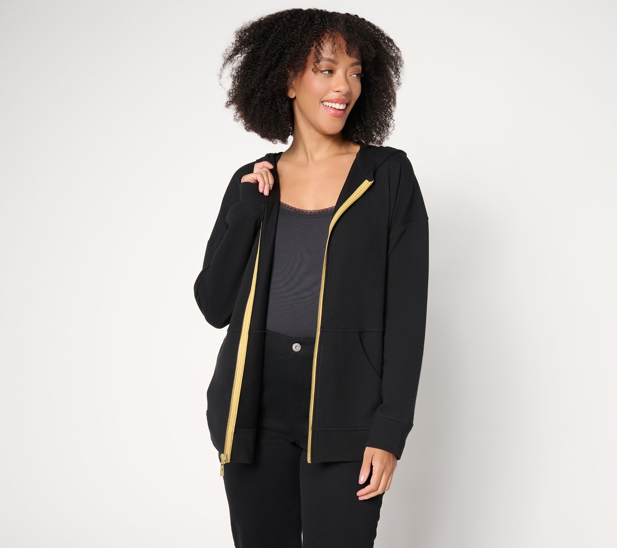 "As Is" Belle by Kim Gravel French Terry Golden Zip Hoodie