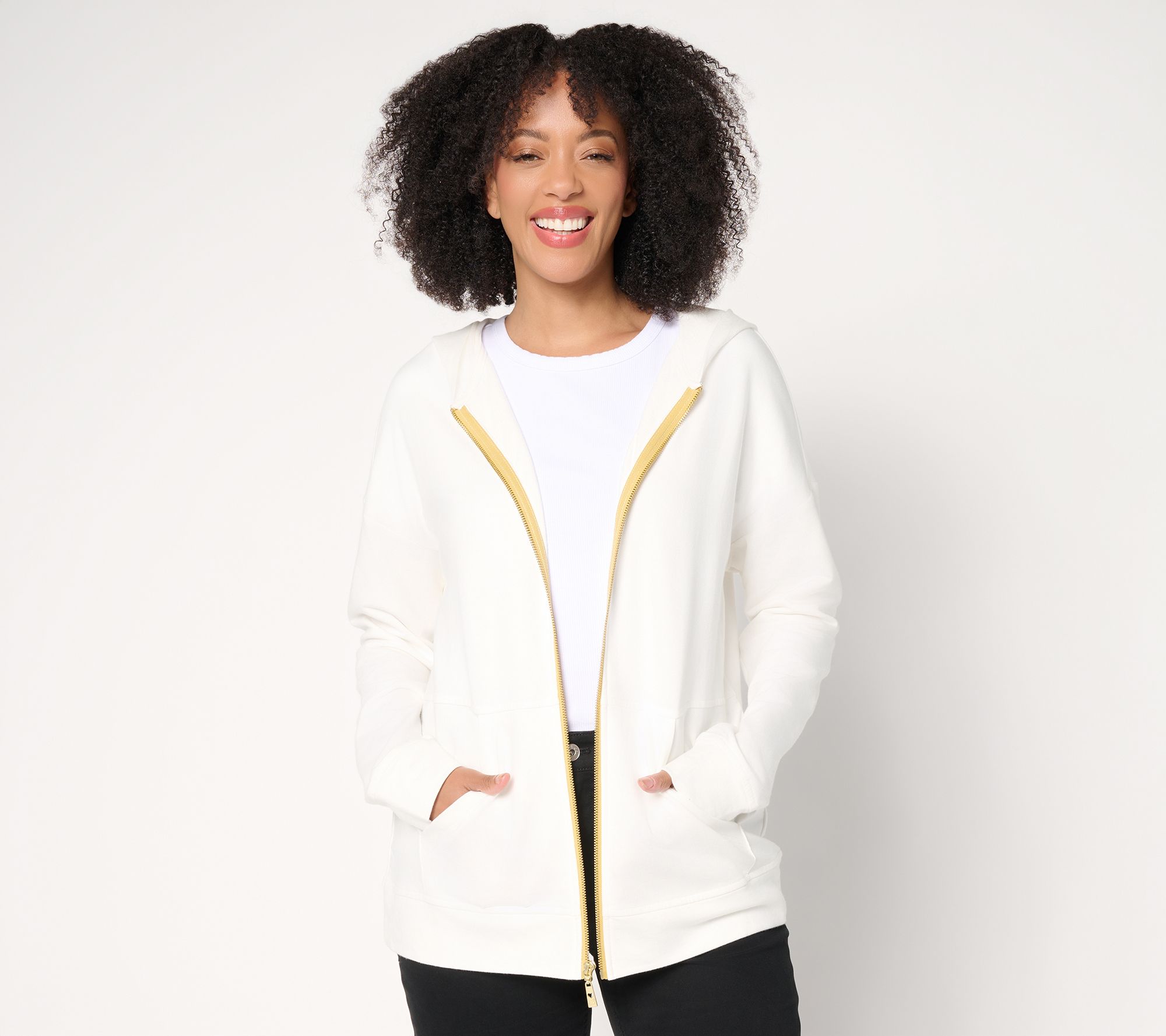 "As Is" Belle by Kim Gravel French Terry Golden Zip Hoodie