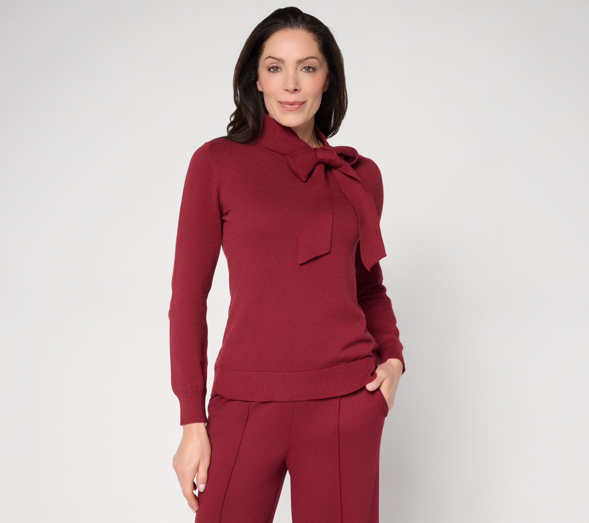 "As Is" Carla Rockmore Collection Bow Neck Sweater