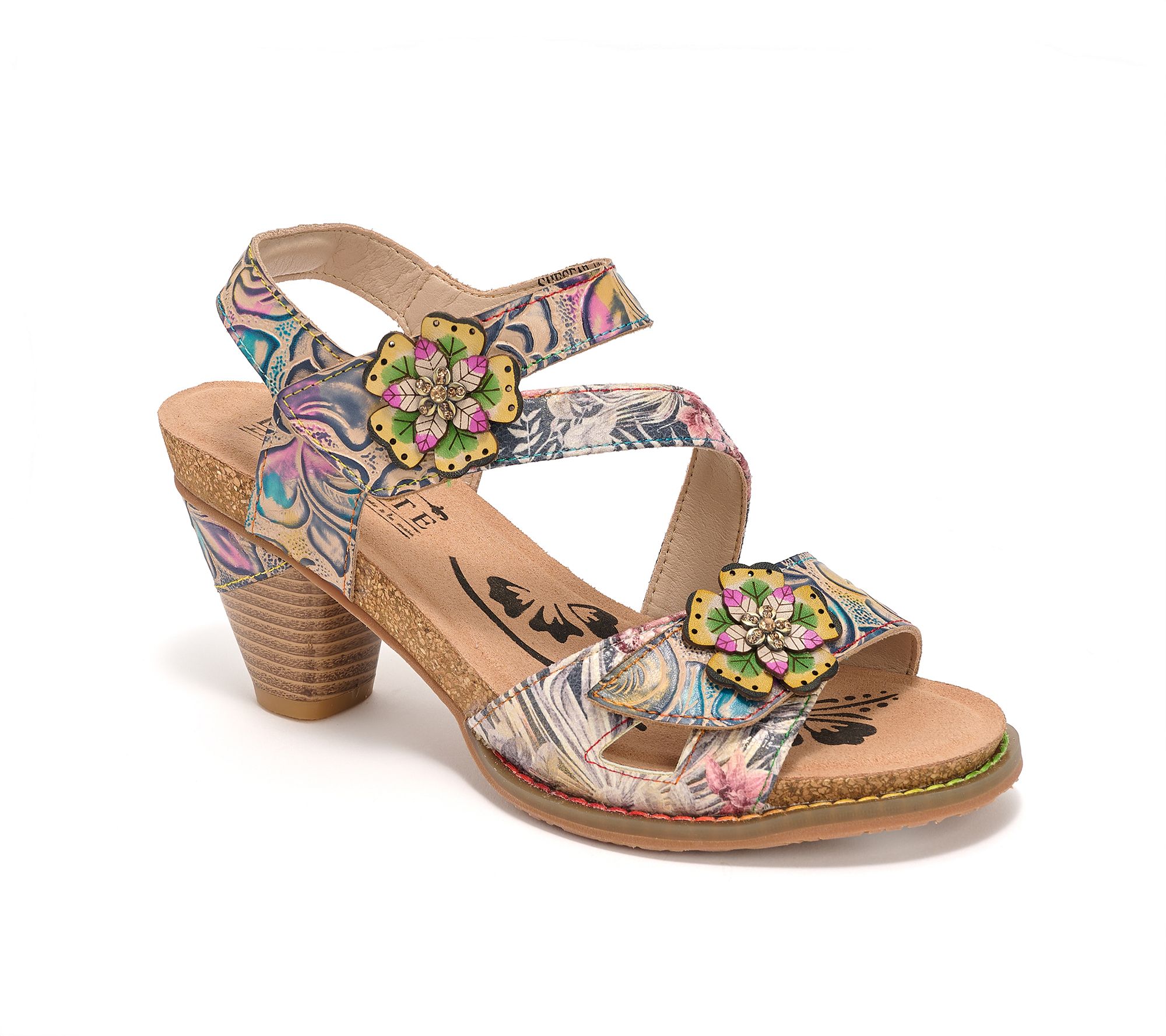 L'Artiste by Spring Step Leather Heeled Sandals - Shesfab