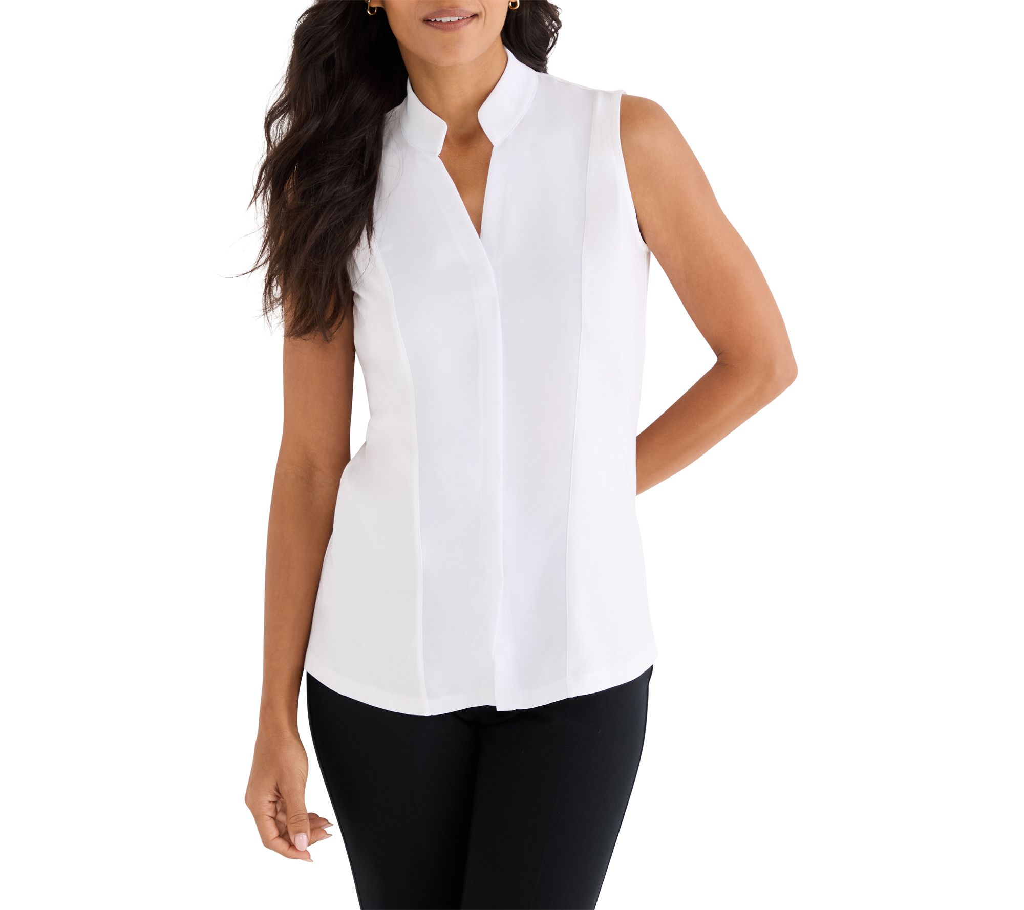 NIC+ZOE Mixed Media Collar Tank