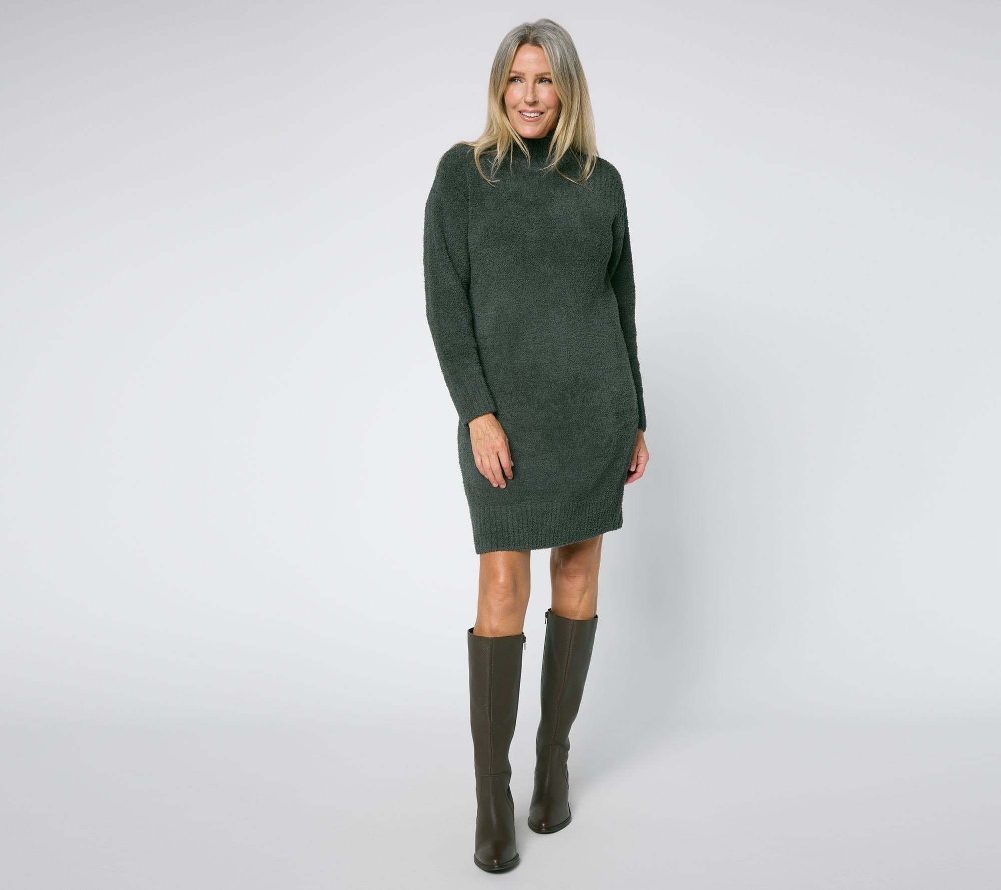 Barefoot Dreams CozyChic Mock Neck Knee Length Dress