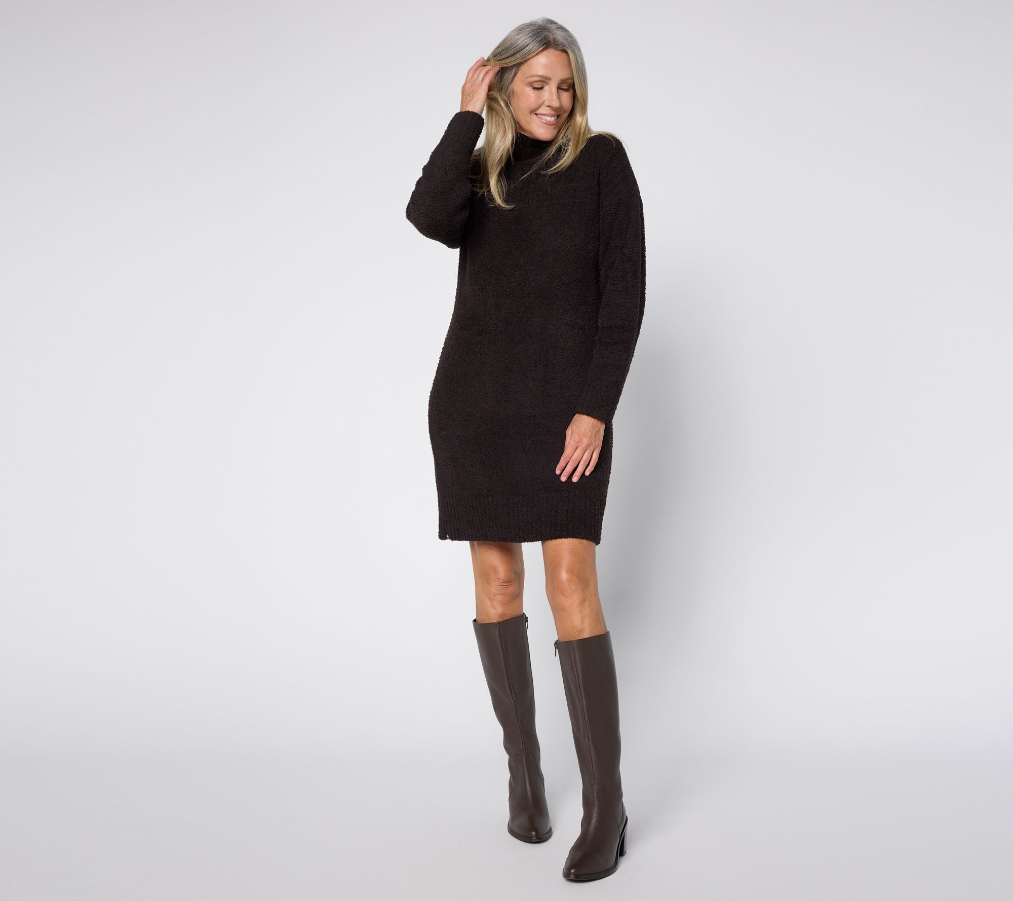 Barefoot Dreams CozyChic Mock Neck Knee Length Dress