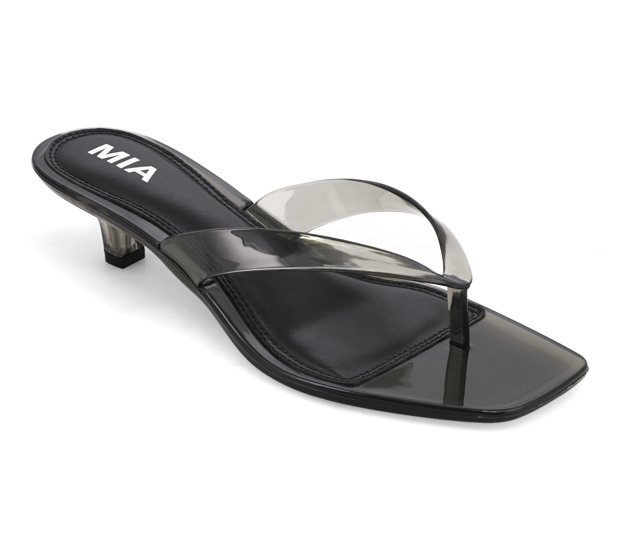 MIA PVC Kitten Heel Thong Sandals - Martinni