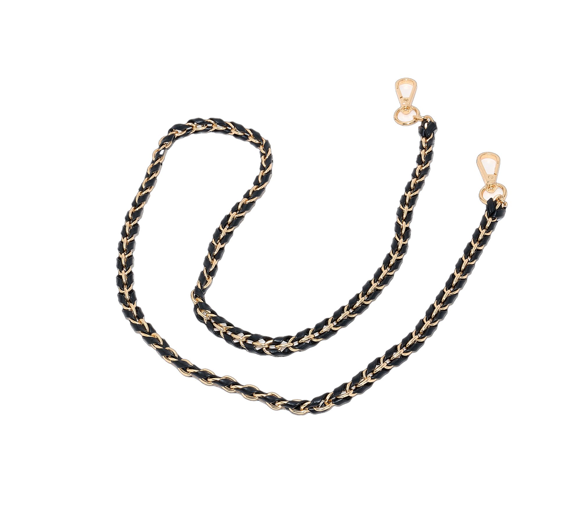 "As Is" Pom Pom London Leather Chain Weave Strap