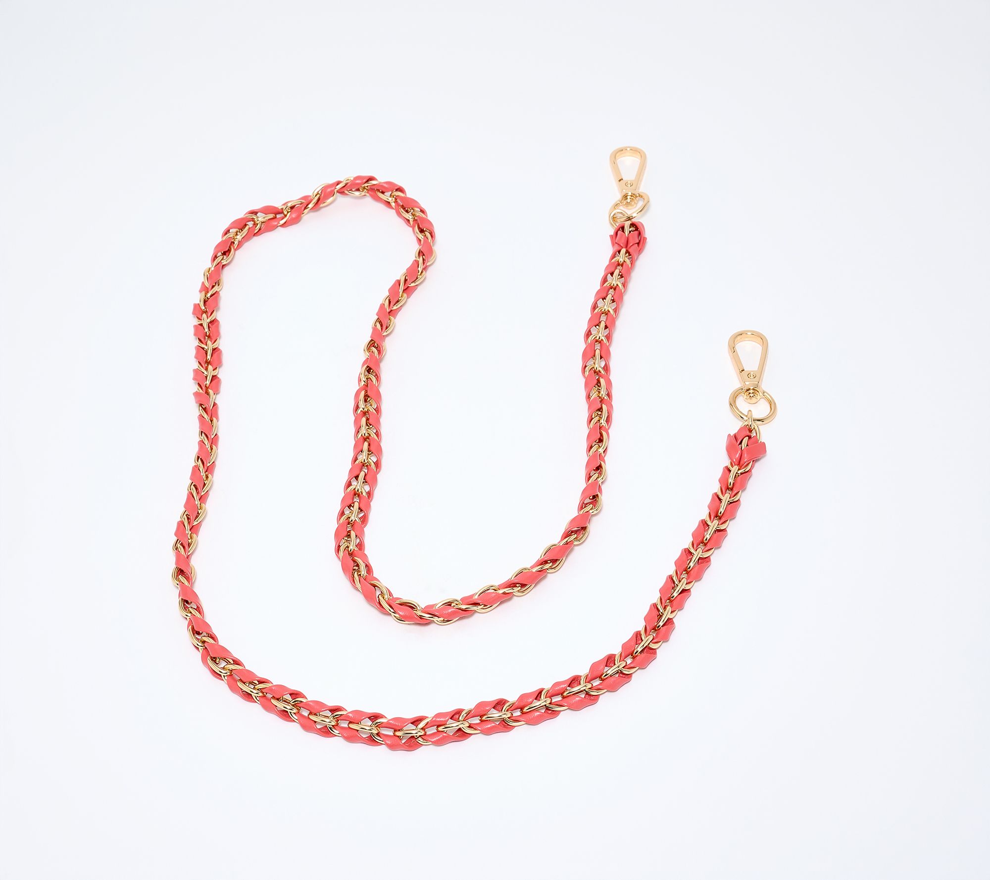 "As Is" Pom Pom London Leather Chain Weave Strap