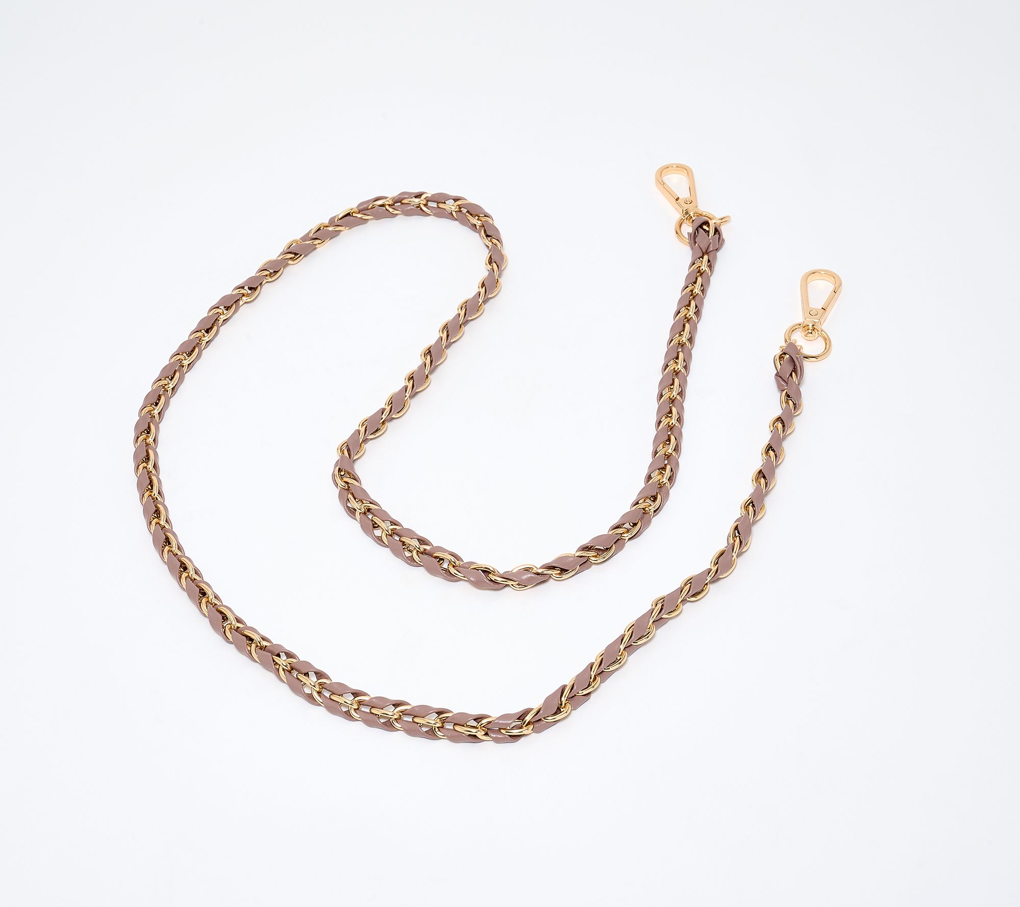 "As Is" Pom Pom London Leather Chain Weave Strap