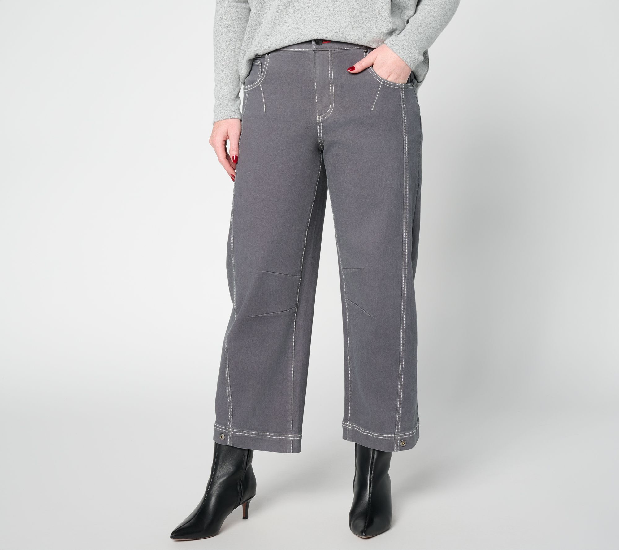 Peace Love World Regular Barrel Leg Pant with Seaming Details