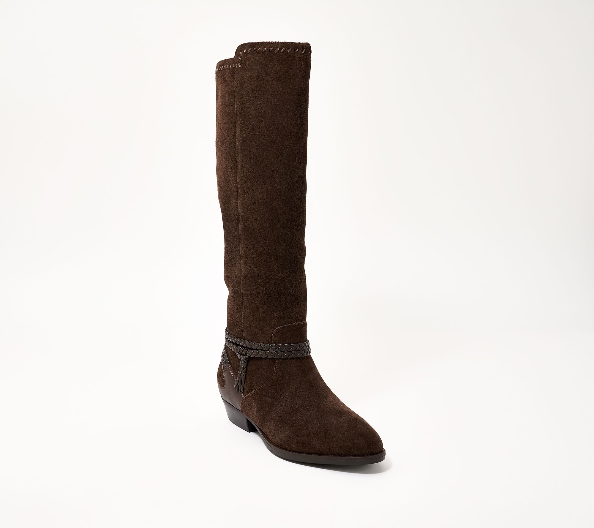 Earth Suede Tall-Shaft Boots -Perla