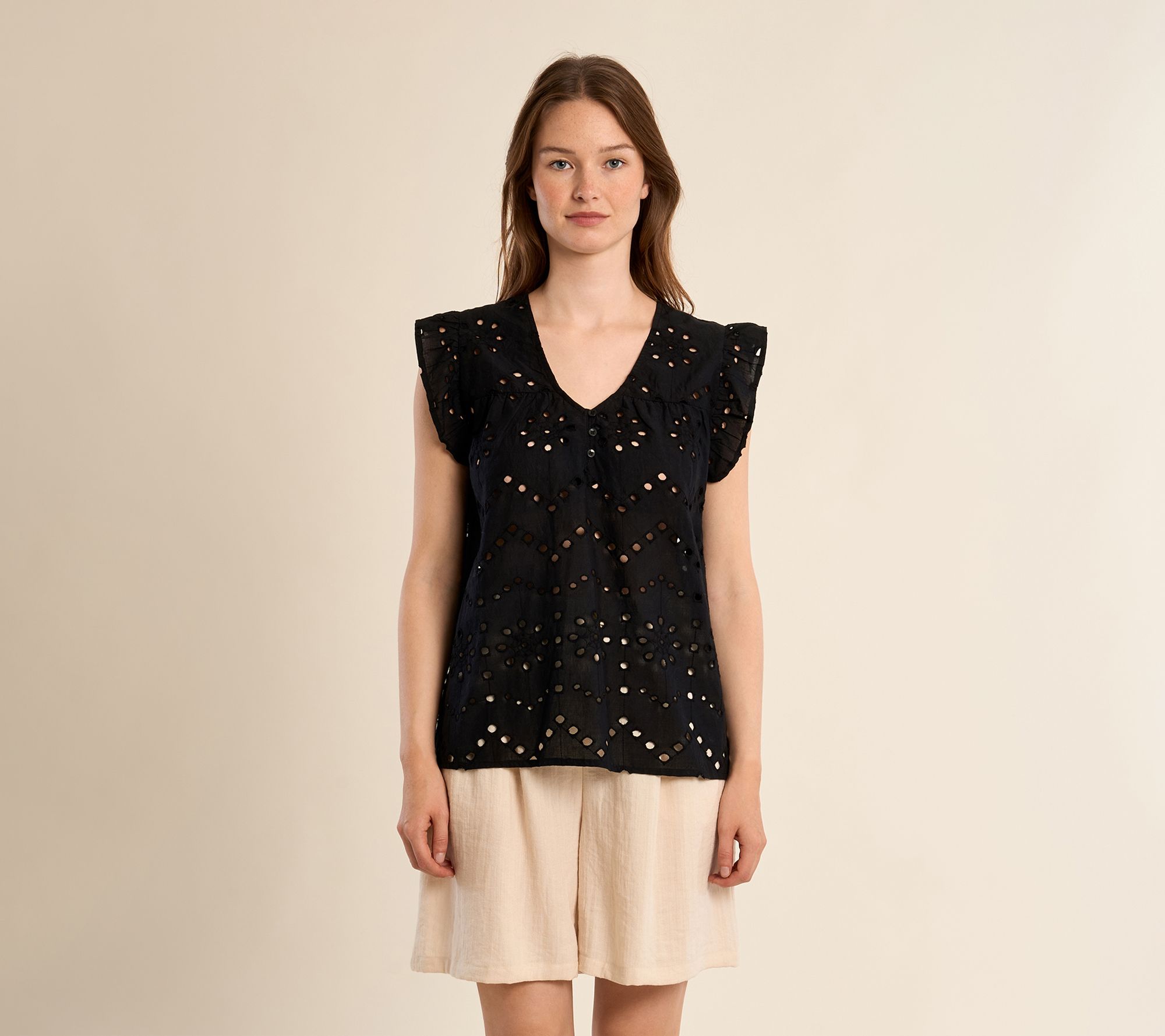 Molly Bracken Eyelet Woven Top