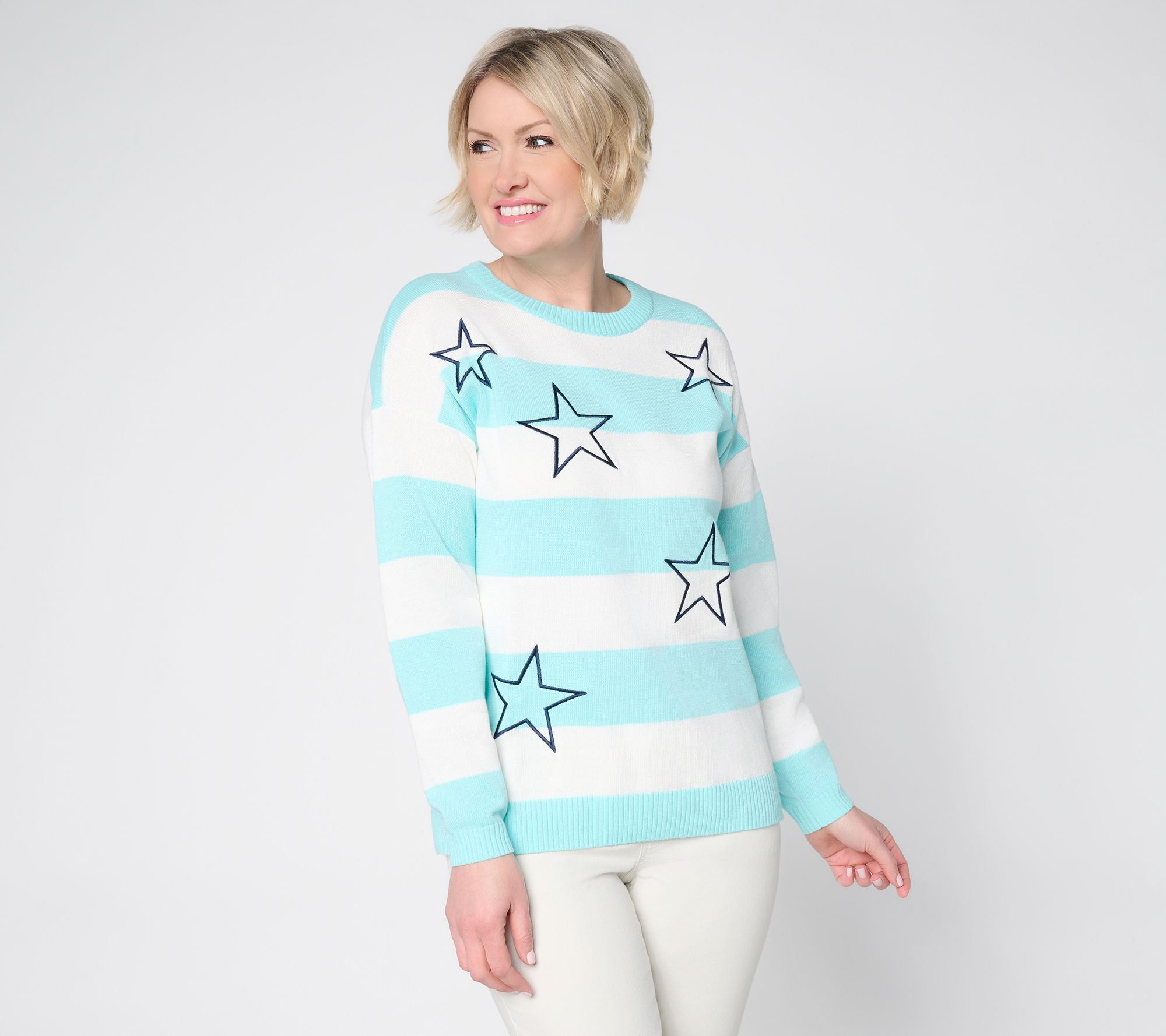"As Is" Liberty Belles by Kim Gravel Stars and Stripes Summer Sweater