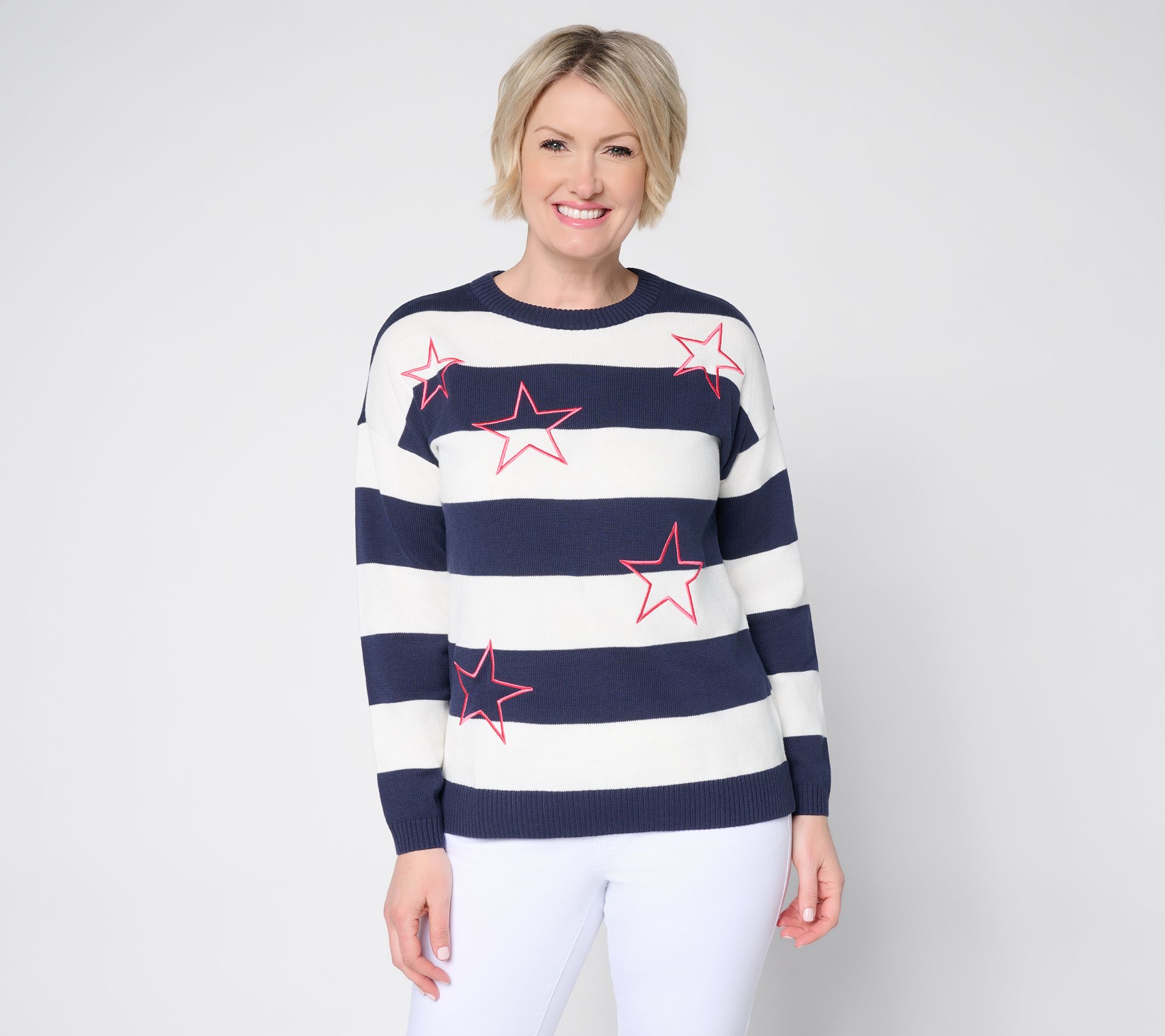 "As Is" Liberty Belles by Kim Gravel Stars and Stripes Summer Sweater