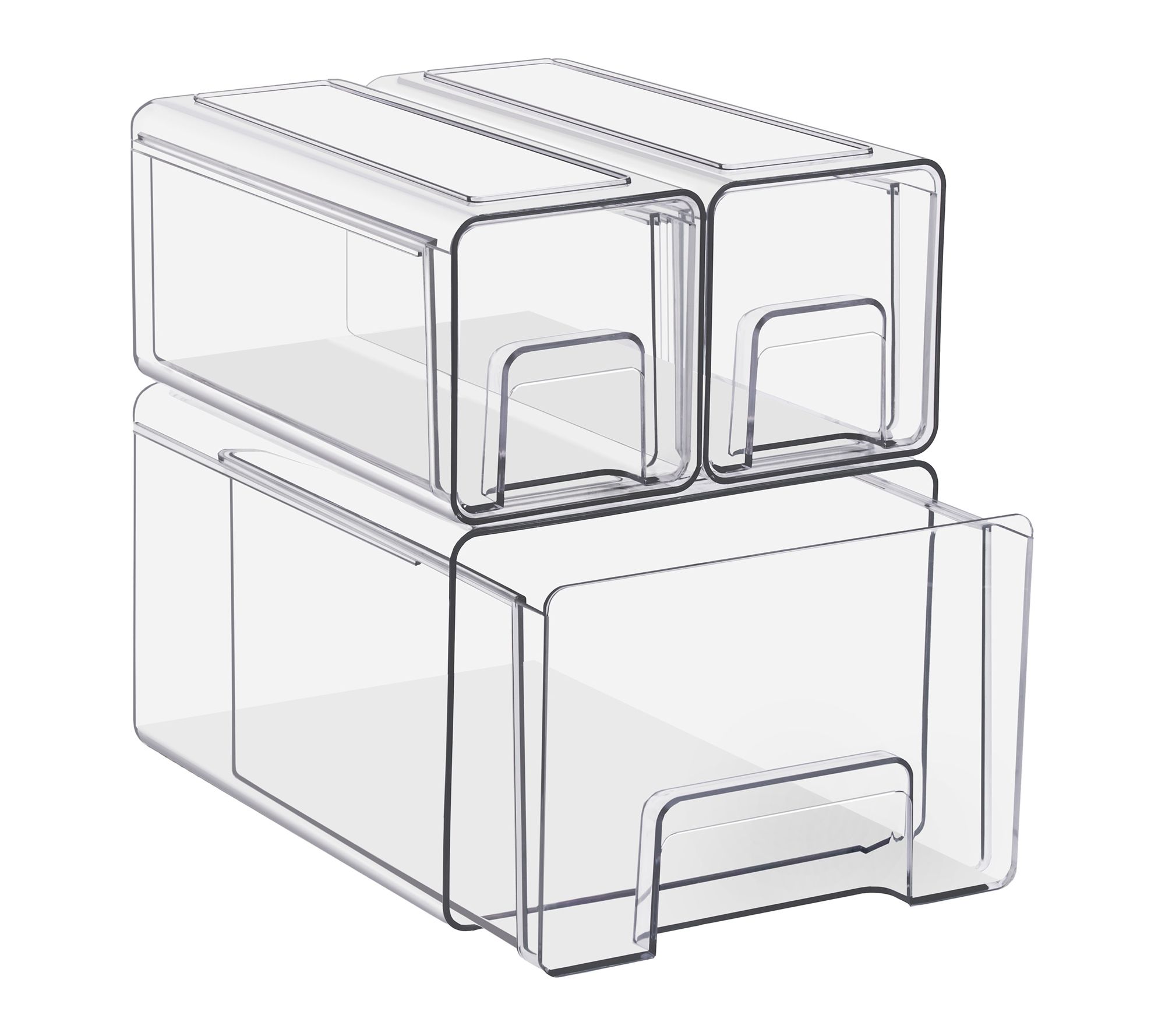 Sorbus Clear Stackable Storage Drawers with Handles