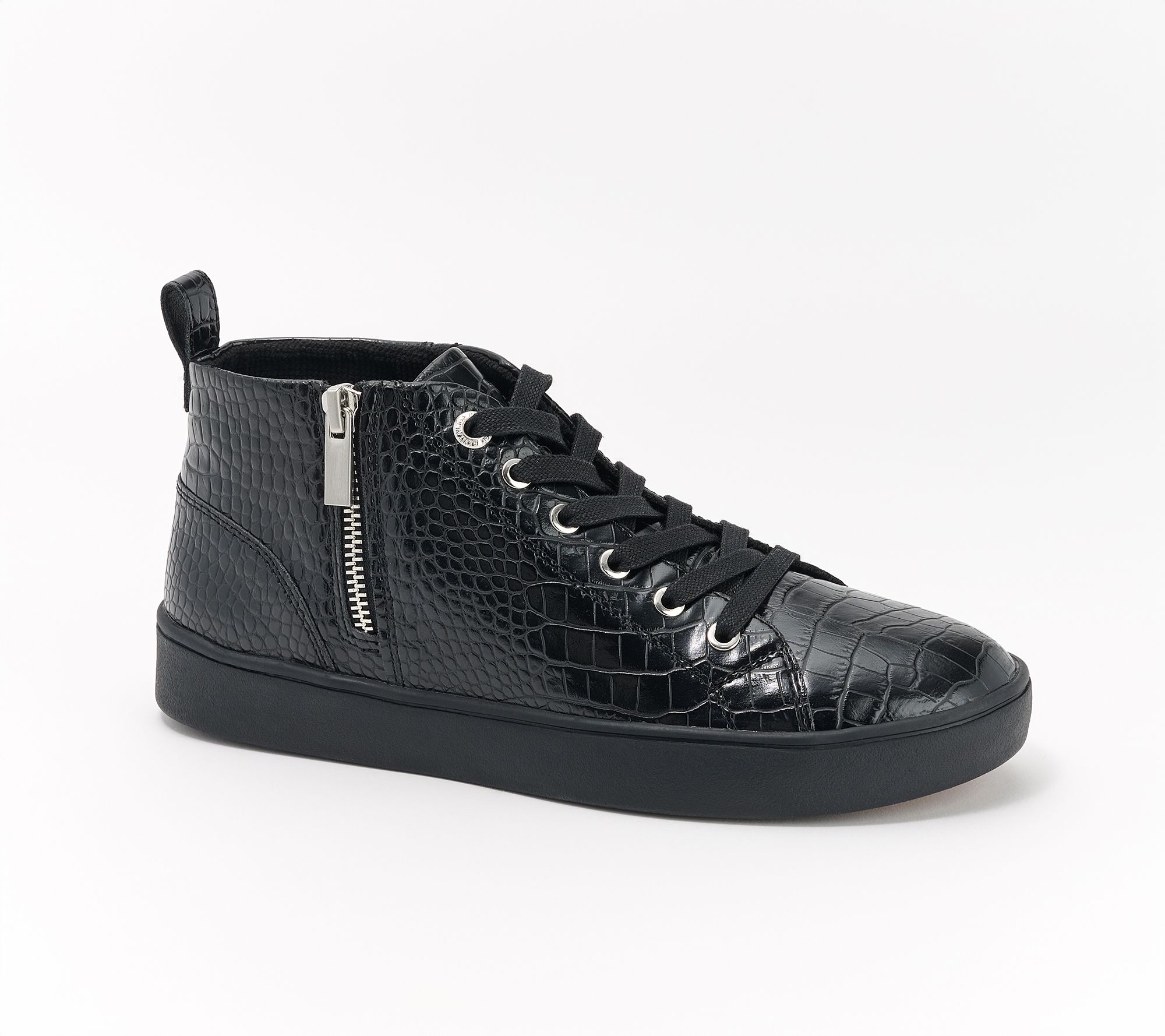 Revitalign Orthotic Croco Embossed Mid-Top Sneakers - Emma