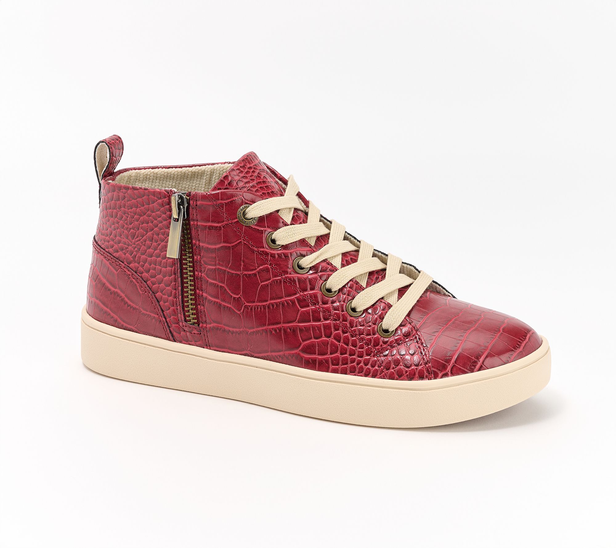 Revitalign Orthotic Croco Embossed Mid-Top Sneakers - Emma