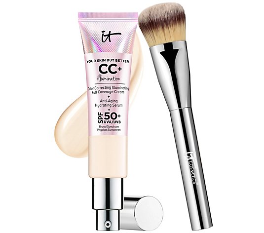 IT Cosmetics Full Coverage SPF 50 CC Cream Illumination w/ Plush Brush