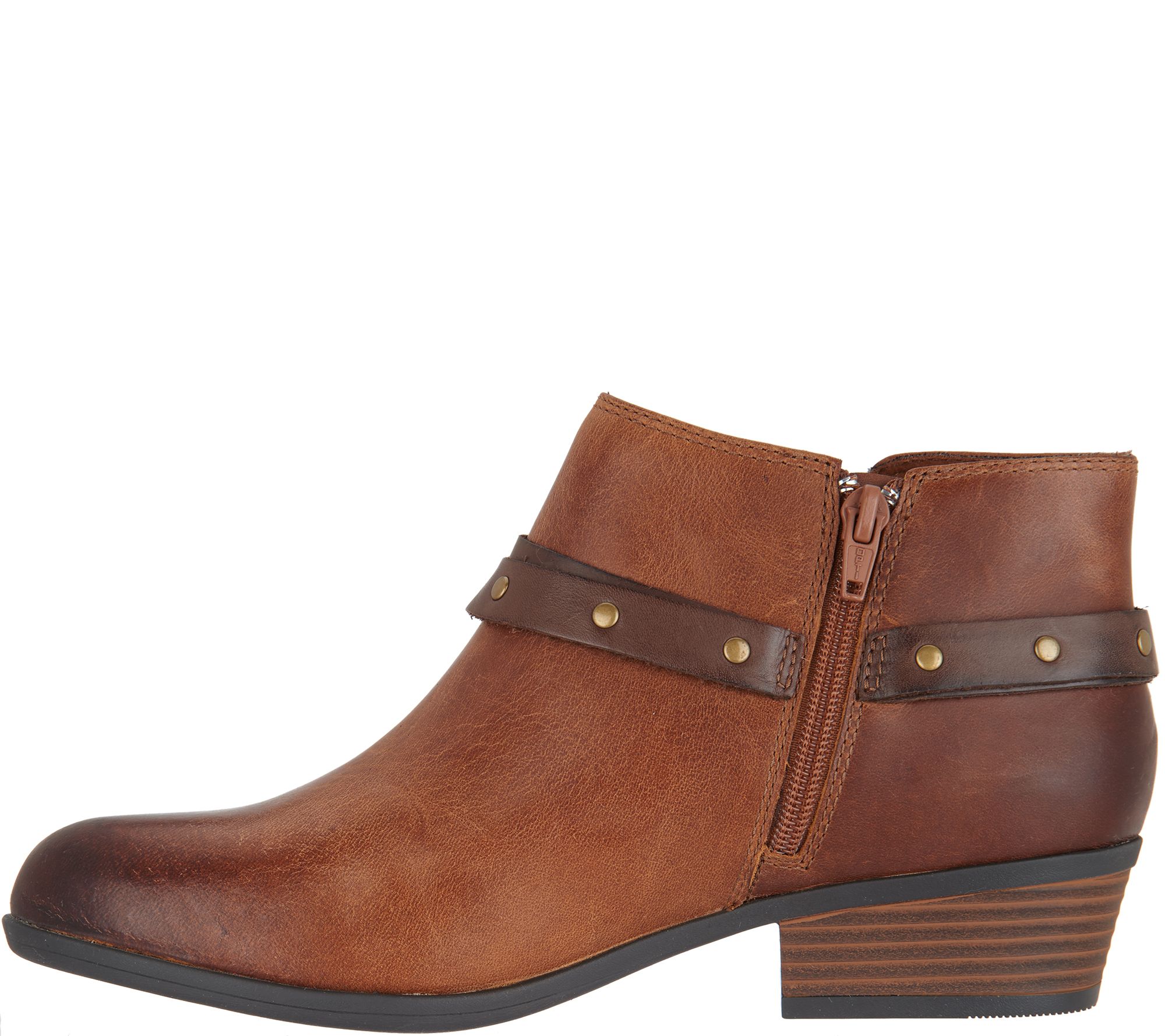 Clarks Leather Side Zip Boots - Addiy Zoie - QVC.com
