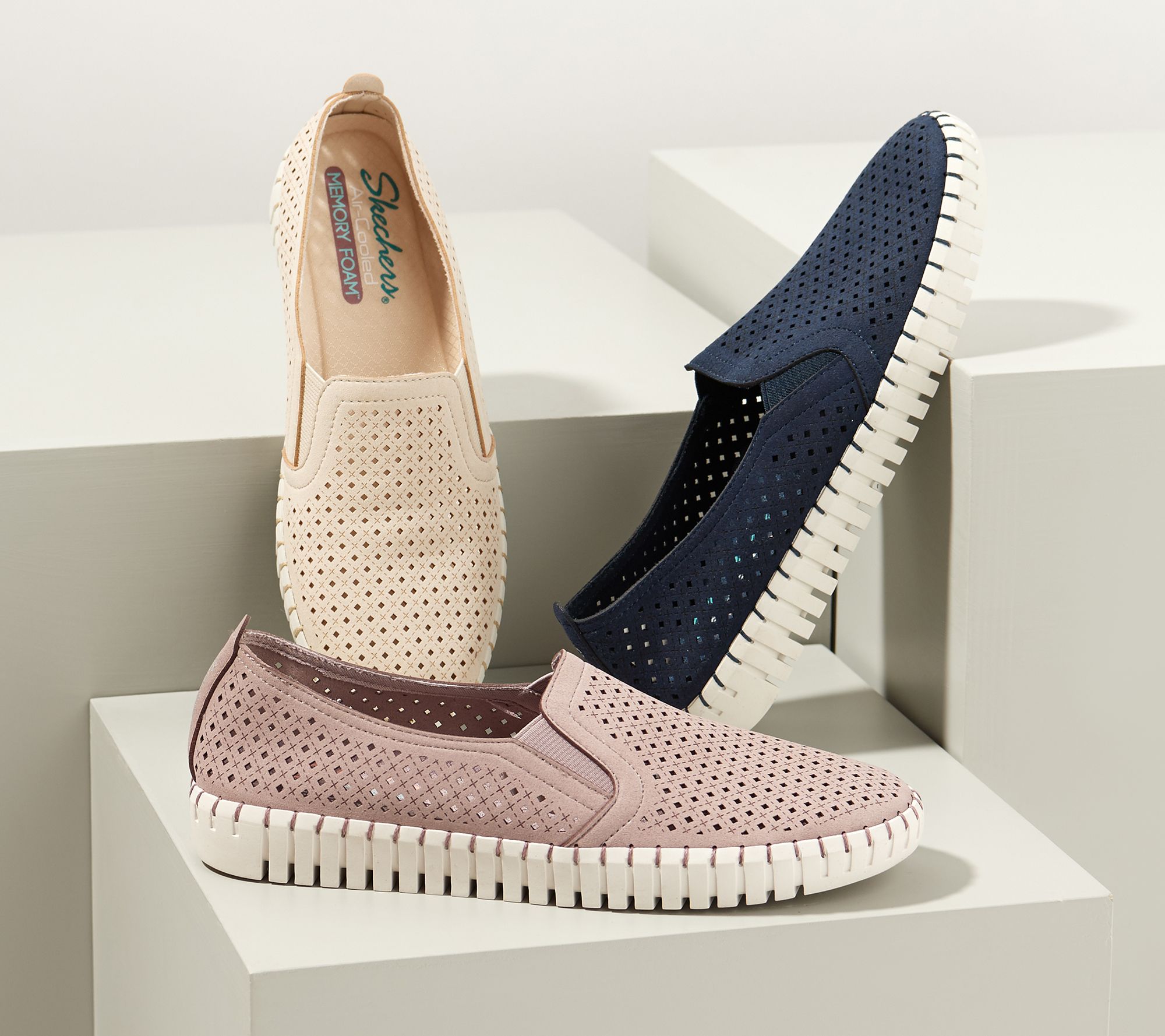 Skechers Perforated Slip-On Shoes - QVC.com