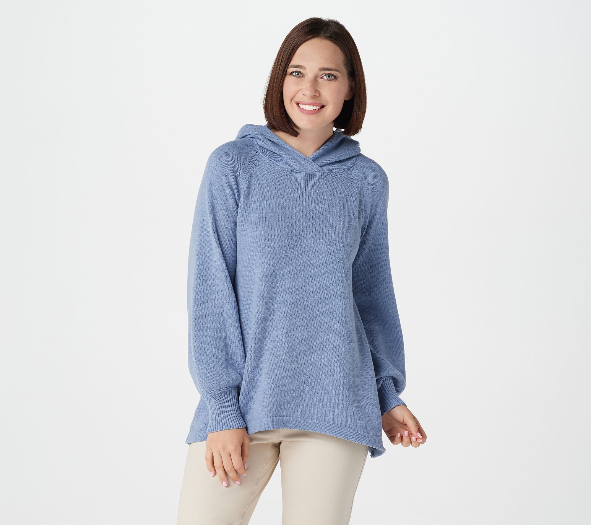 AnyBody Sweater Knit Pullover Hoodie - QVC.com