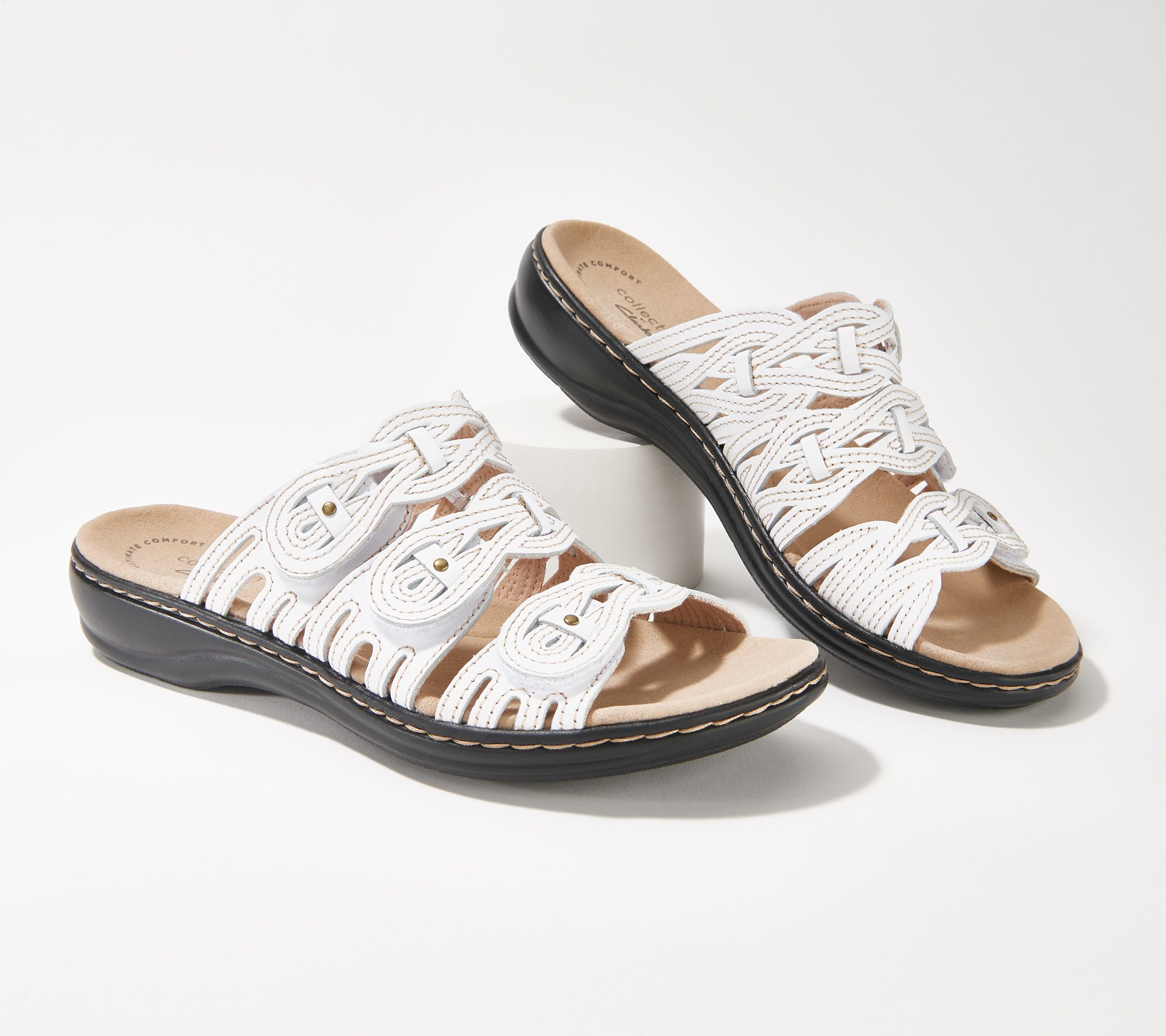 Clarks Collection Adjustable Leather Sandals - Leisa Faye - QVC.com