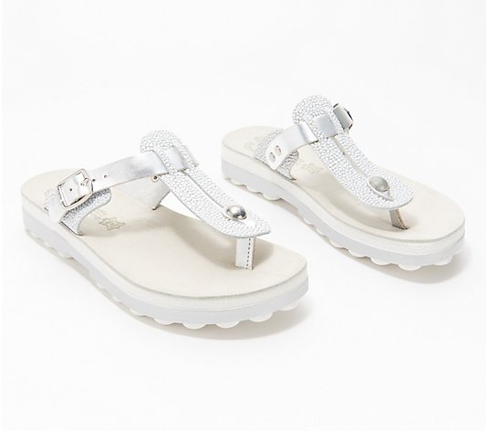 Fantasy Sandals Leather Thong Sandals - Mirabella