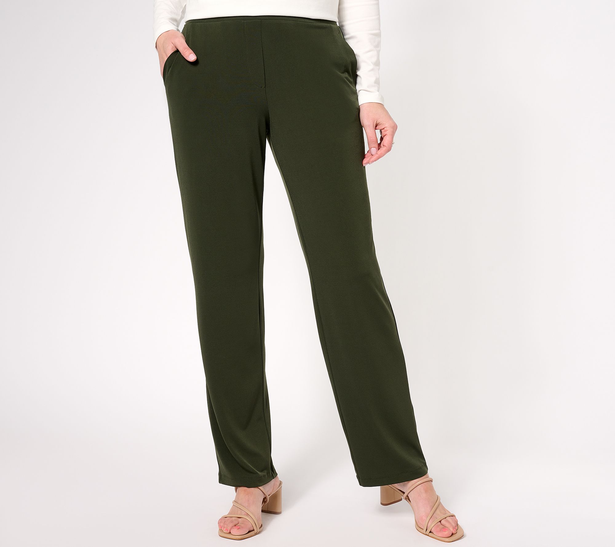 "As Is" Susan Graver Regular Liquid Knit Pull-On Pants