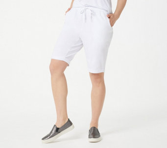 zuda Petite Z-Knit Cuffed Bermuda Shorts with Drawcord