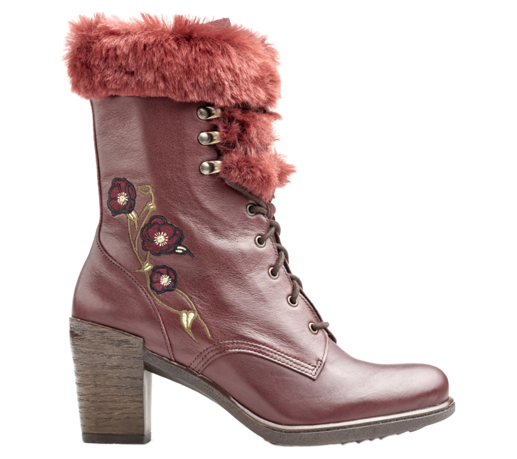 Dromedaris Mid-Calf Lace-Up Boots - Goldie