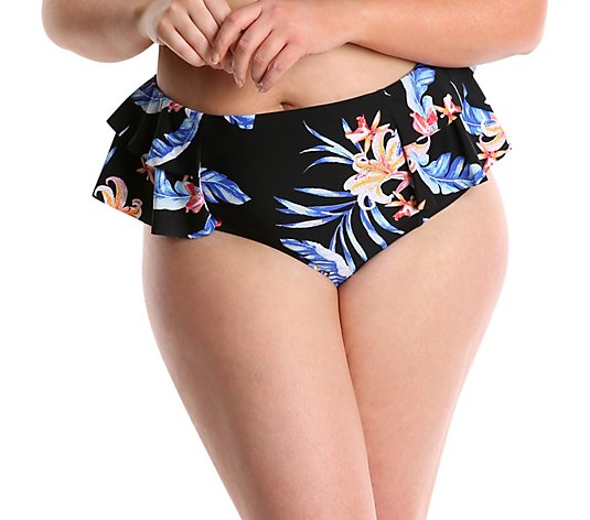 LYSA Floral Ruffled Bikini Swim Bottom Plus Size - Renee
