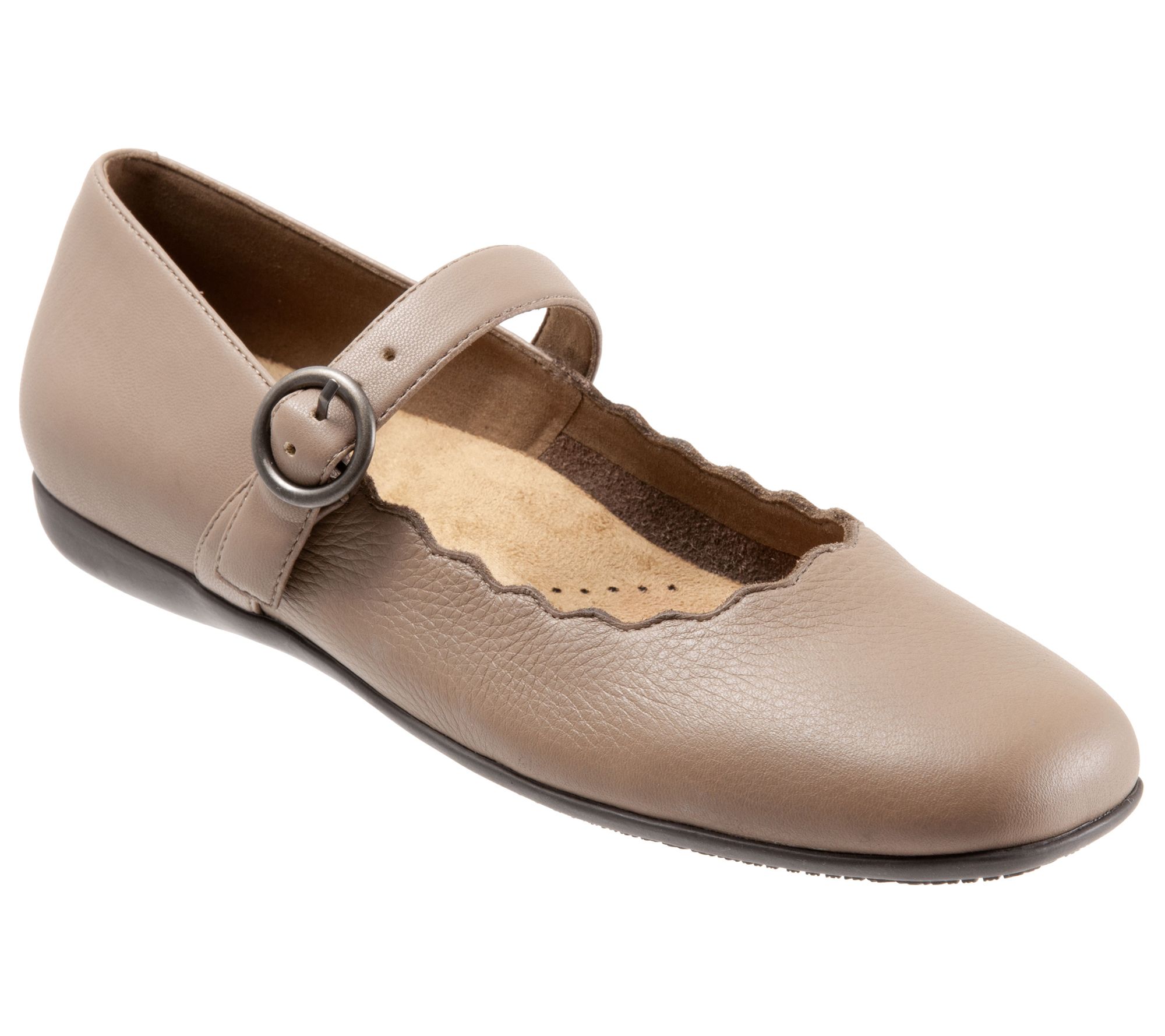 Trotters Adjustable Leather Mary Jane Flats - Sugar