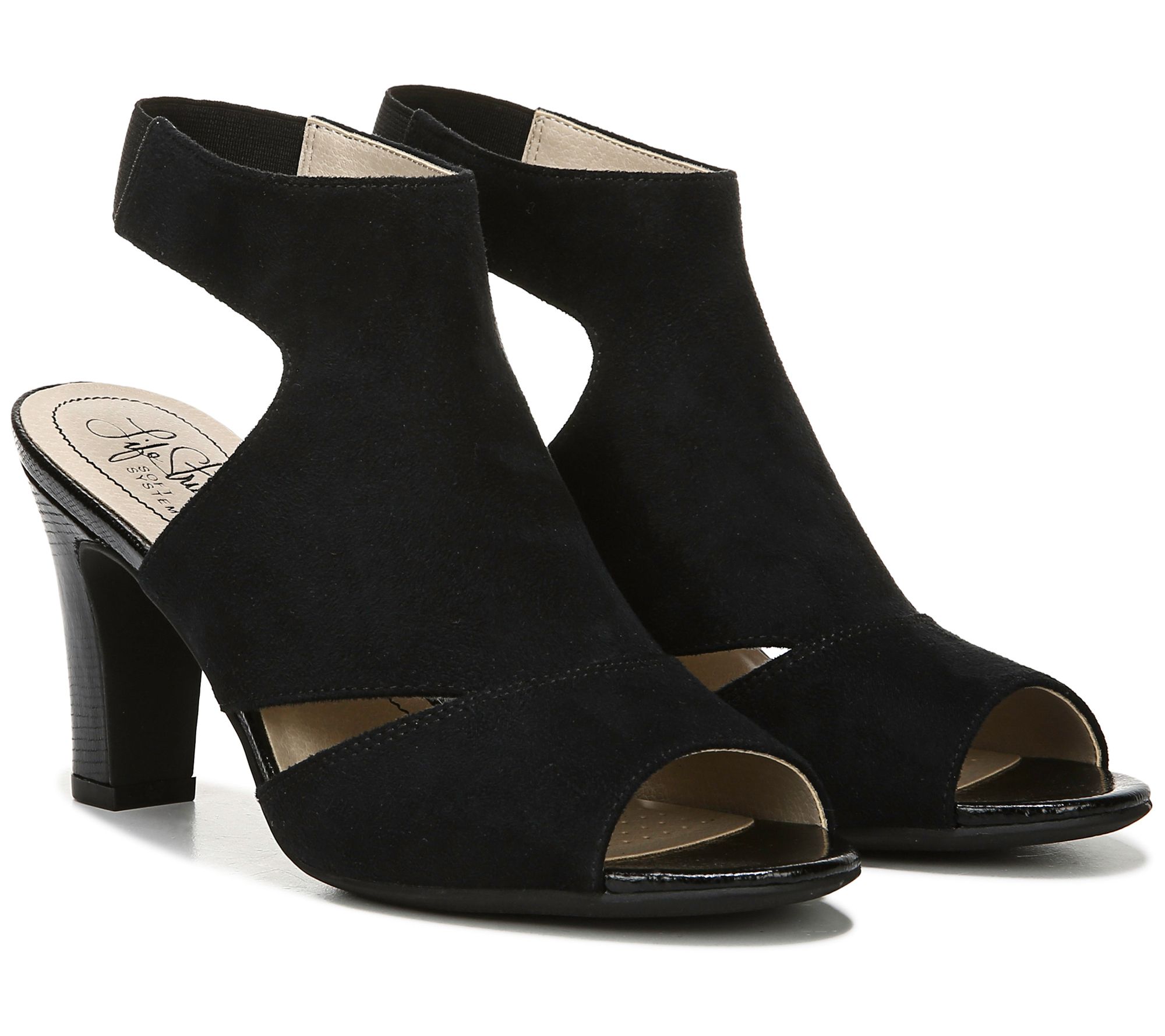 block heel peep toe pumps